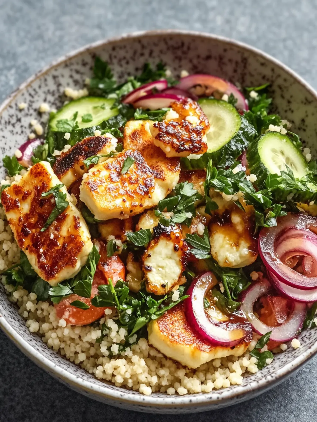 Spicy Hot Honey Halloumi & Couscous Salad You’ll Crave Daily 5 Spicy Hot Honey Halloumi & Couscous Salad
