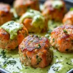 Baked Salmon Meatballs with Creamy Avocado Sauce You'll Love 6 Baked Salmon Meatballs with Creamy Avocado Sauce