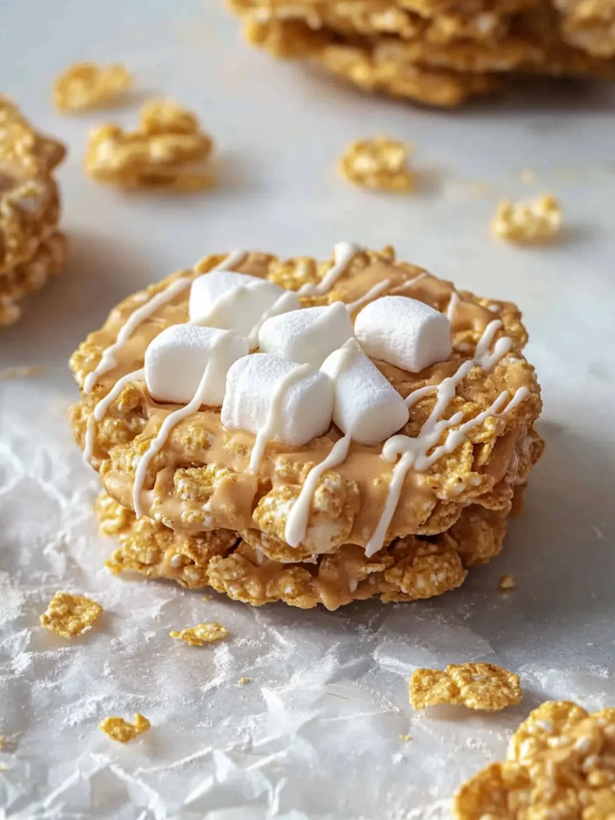 No Bake Peanut Butter Cornflake Cookies with Marshmallows Bliss 3 No bake peanut butter Cornflake cookies with marshmallows