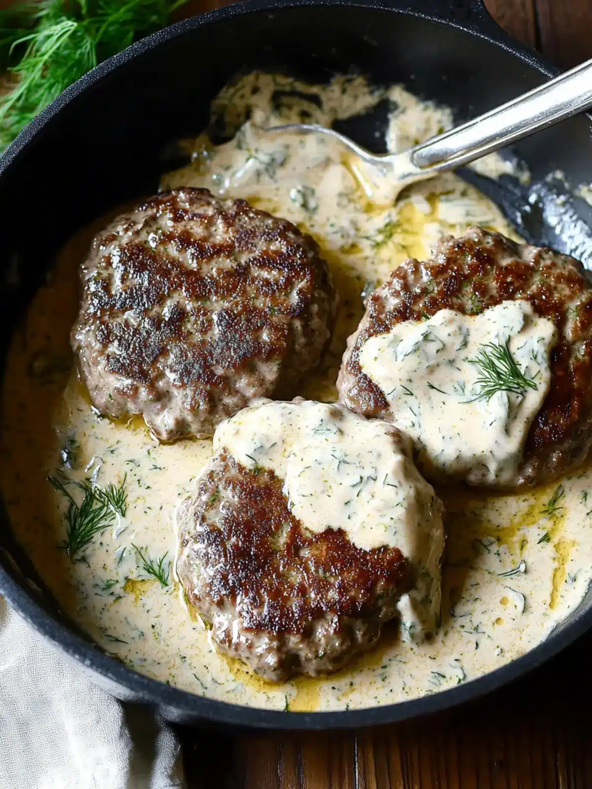 Hamburger Steaks in Creamy Dill Sauce: Family’s New Favorite 5 Hamburger Steaks in Creamy Dill Sauce