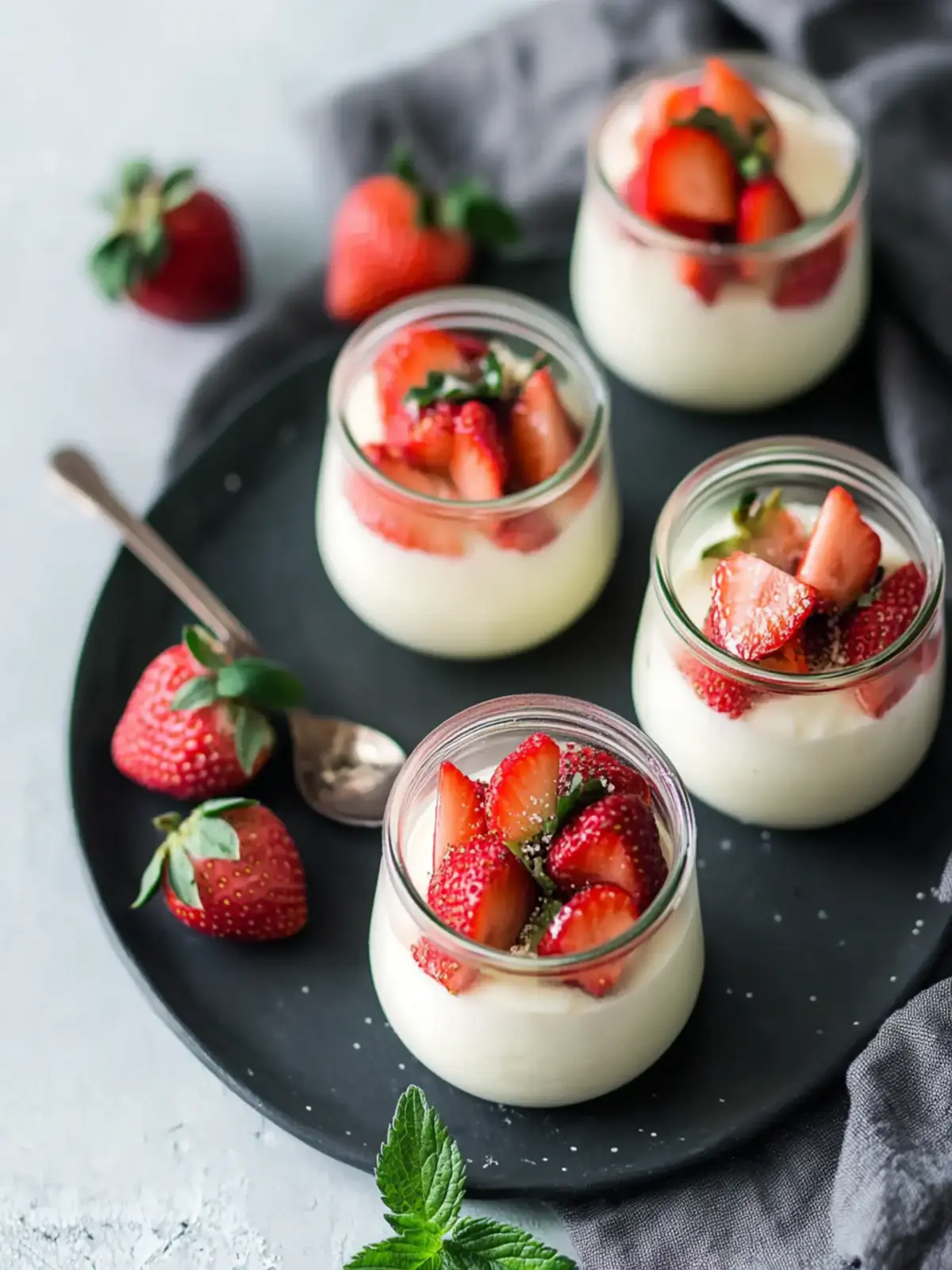 Decadent Vanilla Strawberry Pannacotta Jars for Effortless Indulgence 2 Vanilla Strawberry Pannacotta Jars