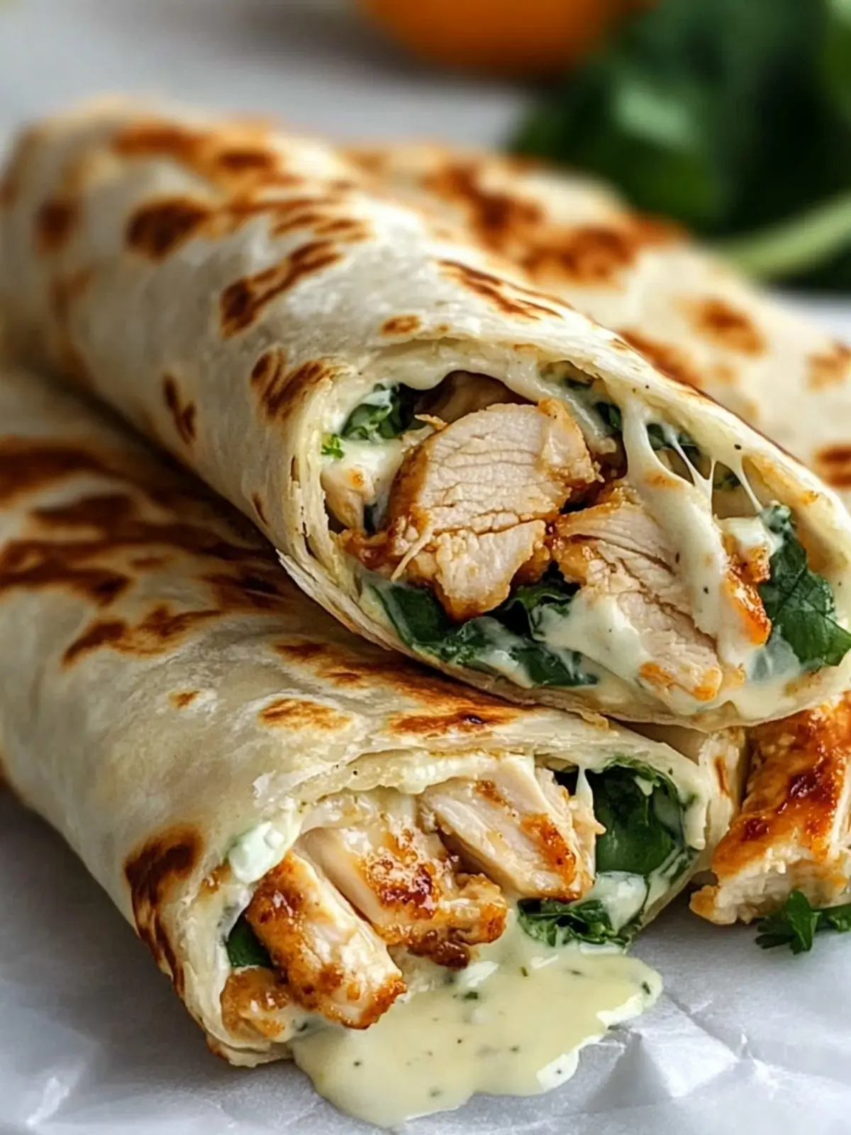Cheesy Garlic Chicken Wraps: Low Carb Delight in 20 Minutes 4 Cheesy Garlic Chicken Wraps