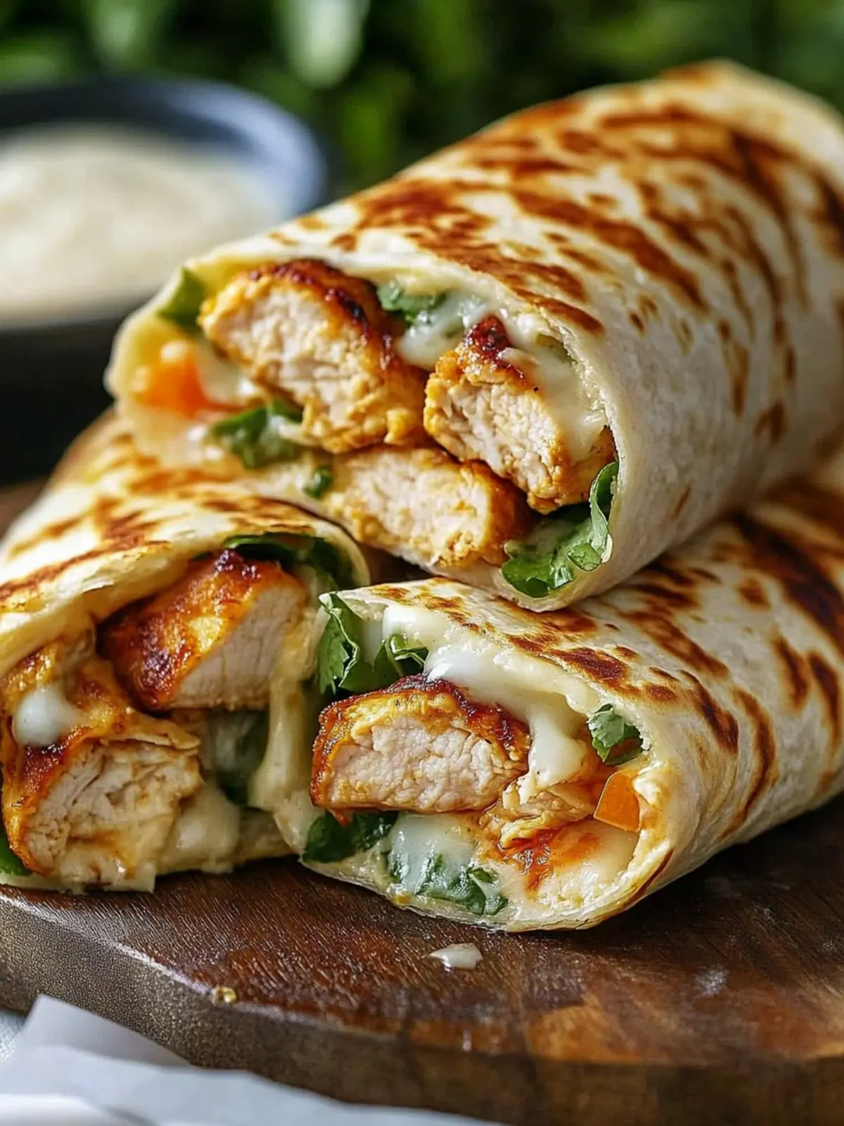 Cheesy Garlic Chicken Wraps: Low Carb Delight in 20 Minutes 3 Cheesy Garlic Chicken Wraps