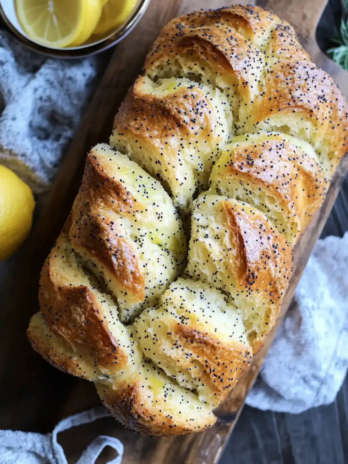 Lemon Poppy Seed Pull-Apart Bread