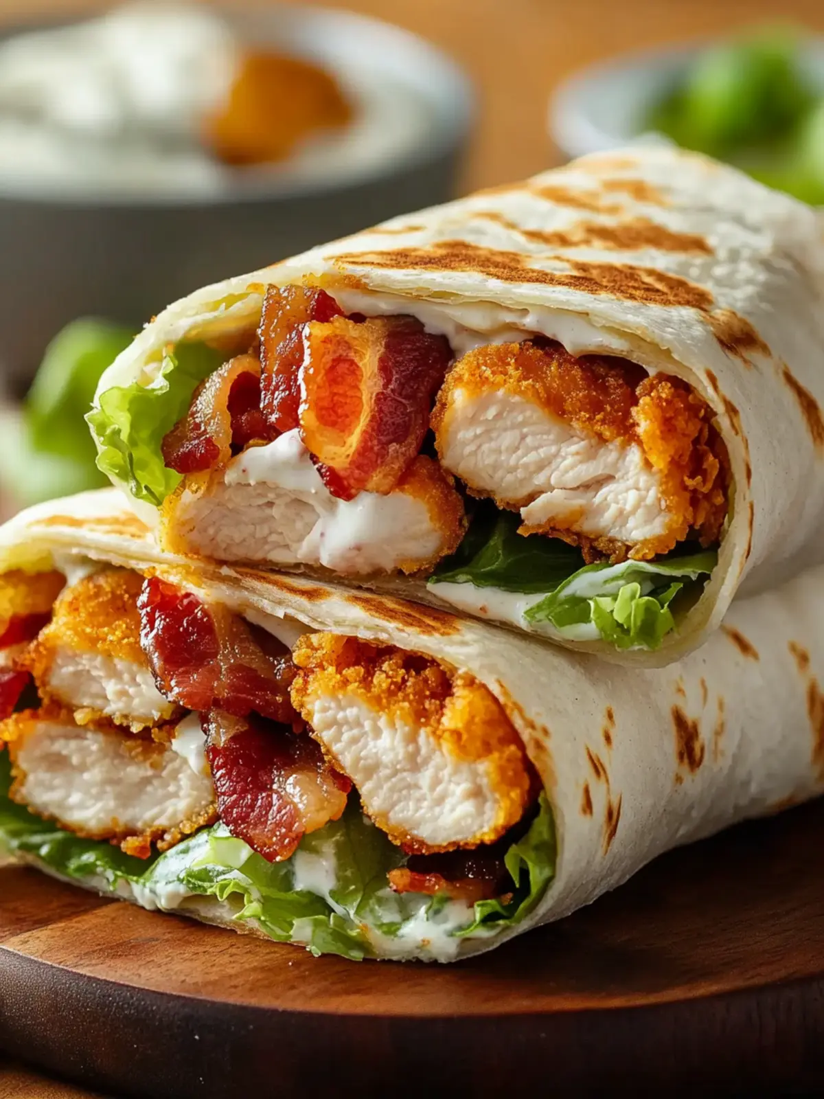 Crispy Bacon Ranch Chicken Wraps: Quick & Delicious Delight 3 Crispy Bacon Ranch Chicken Wraps