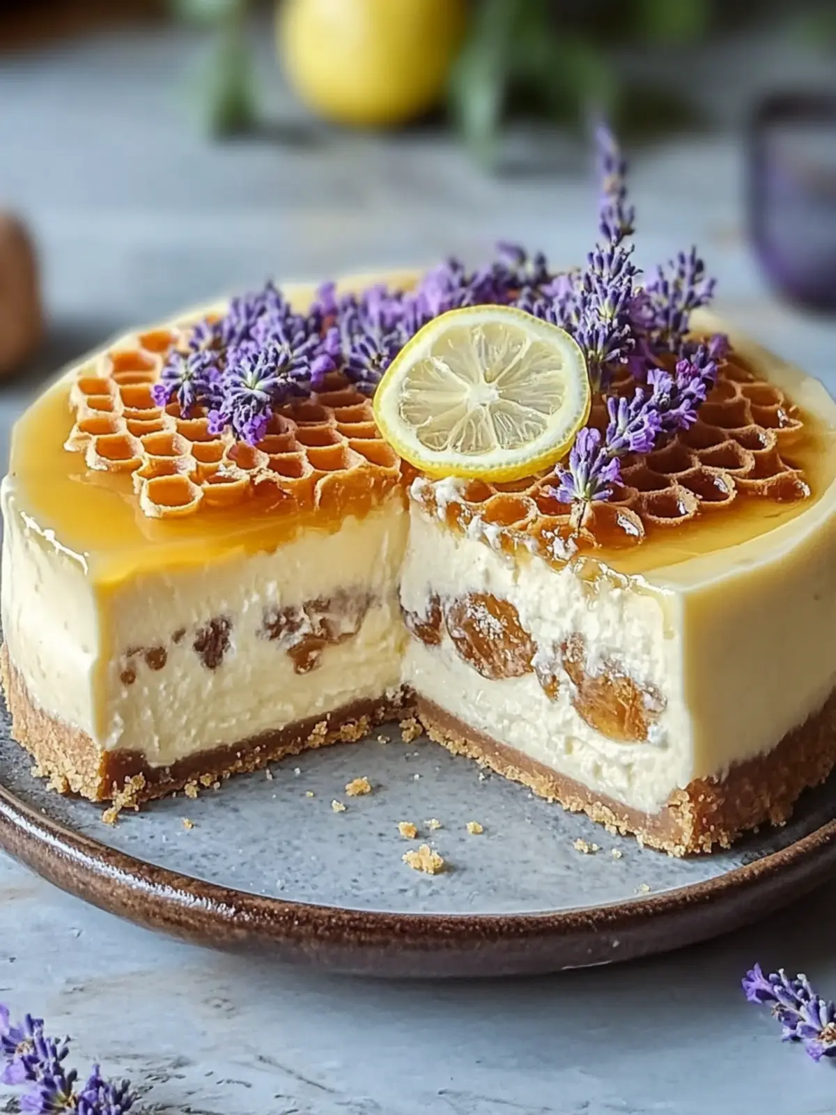 Lemon Lavender Cheesecake with Honeycomb Delight Made Easy 5 Lemon Lavender Cheesecake with Honeycomb Delight