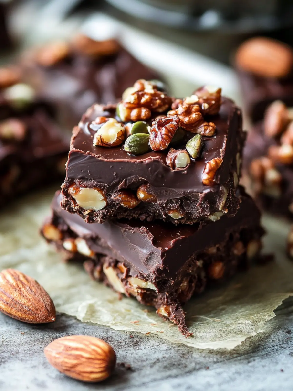 Delicious Dark Chocolate Nut Squares You Can’t Resist! 5 Dark Chocolate Nut Squares
