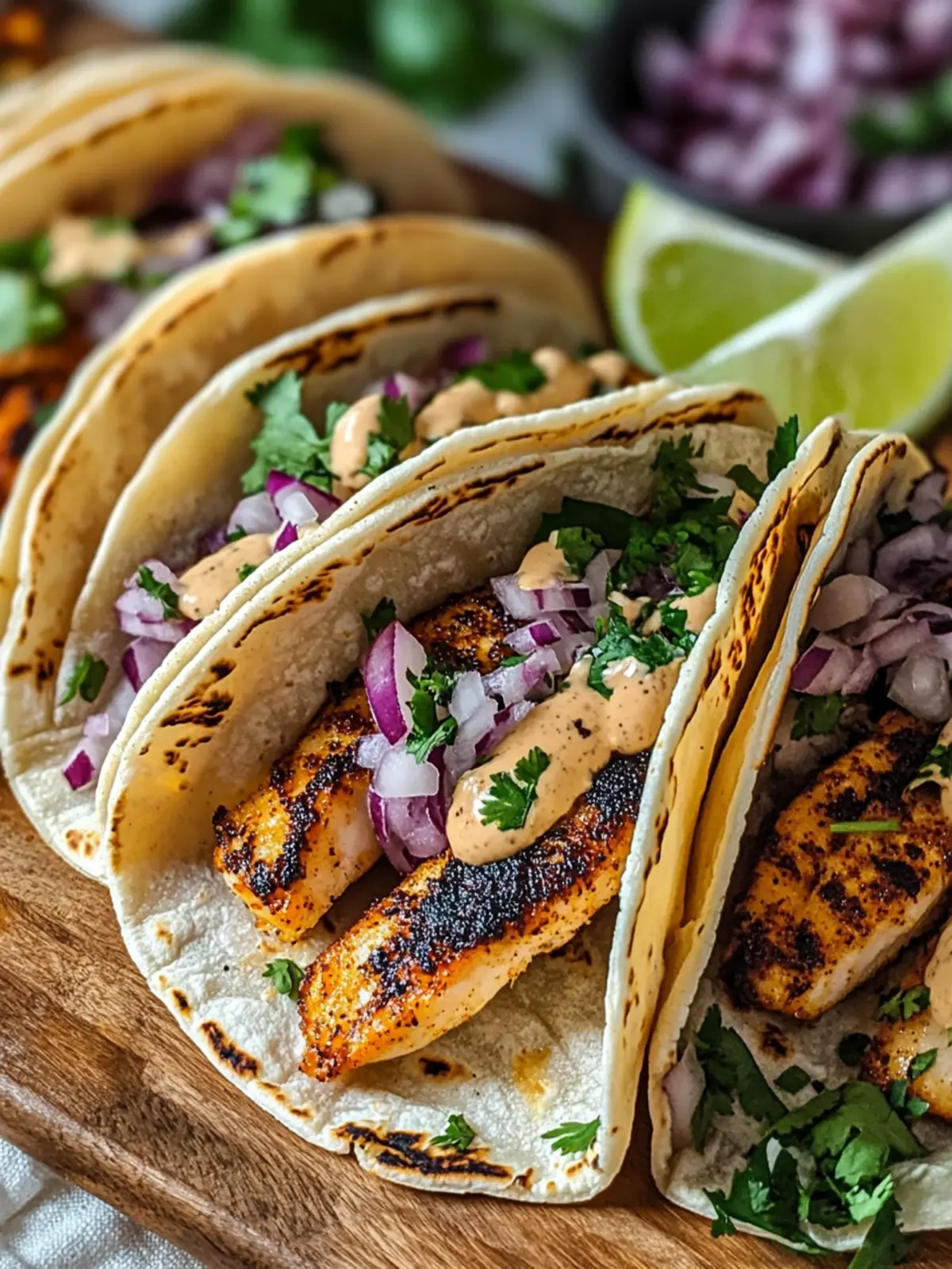 Scrumptious Blackened Fish Tacos with Zesty Chipotle Sauce 5 Blackened Fish Tacos
