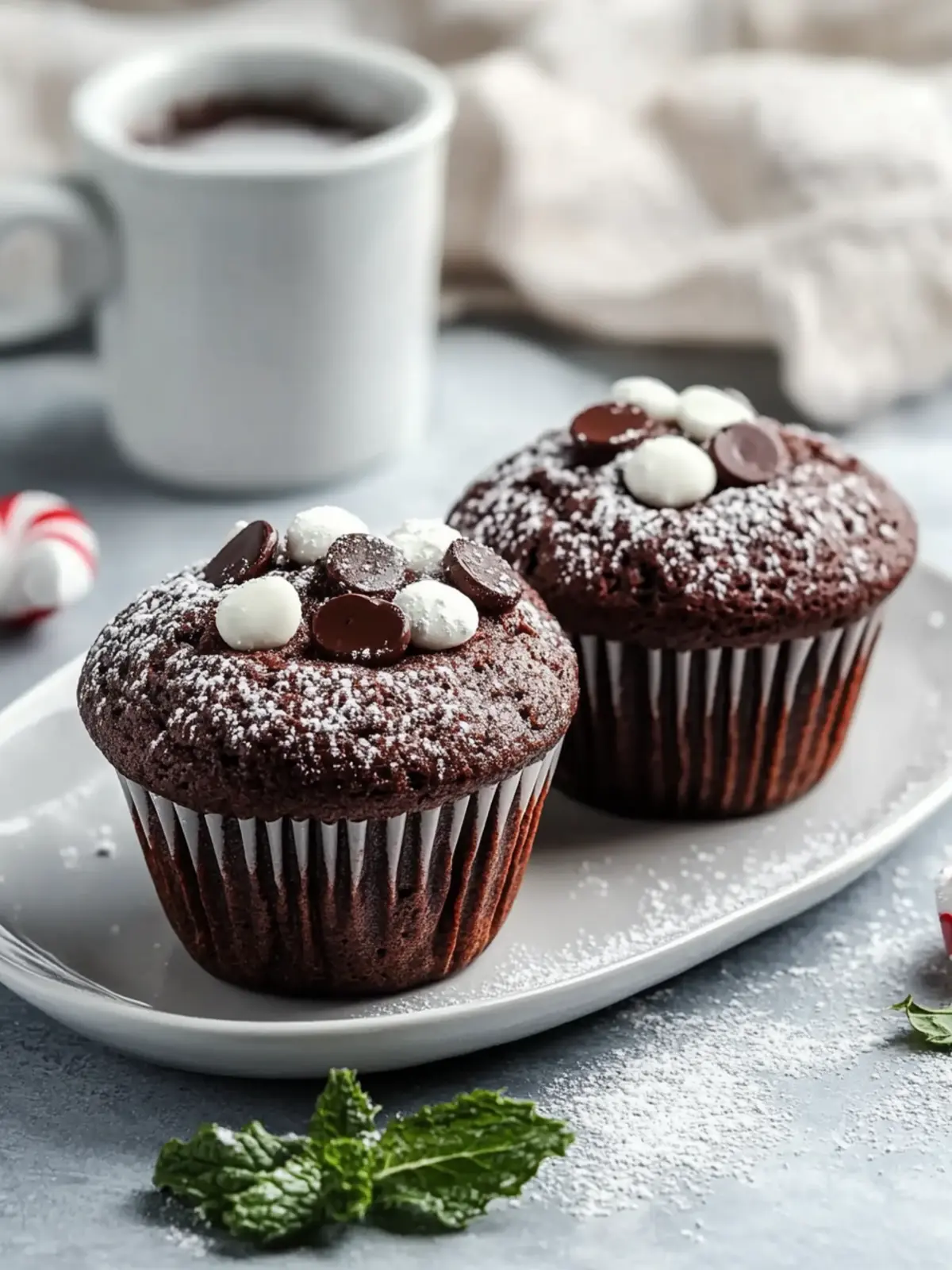 Peppermint Hot Chocolate Muffins for Cozy Winter Mornings 4 Peppermint Hot Chocolate Muffins