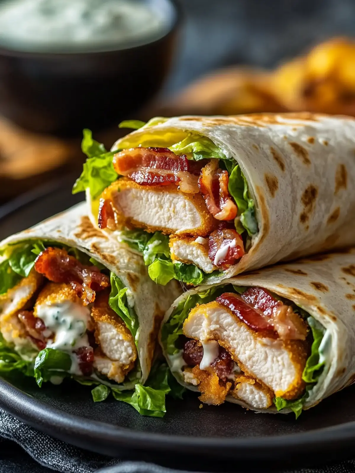 Crispy Bacon Ranch Chicken Wraps: Quick & Delicious Delight 2 Crispy Bacon Ranch Chicken Wraps