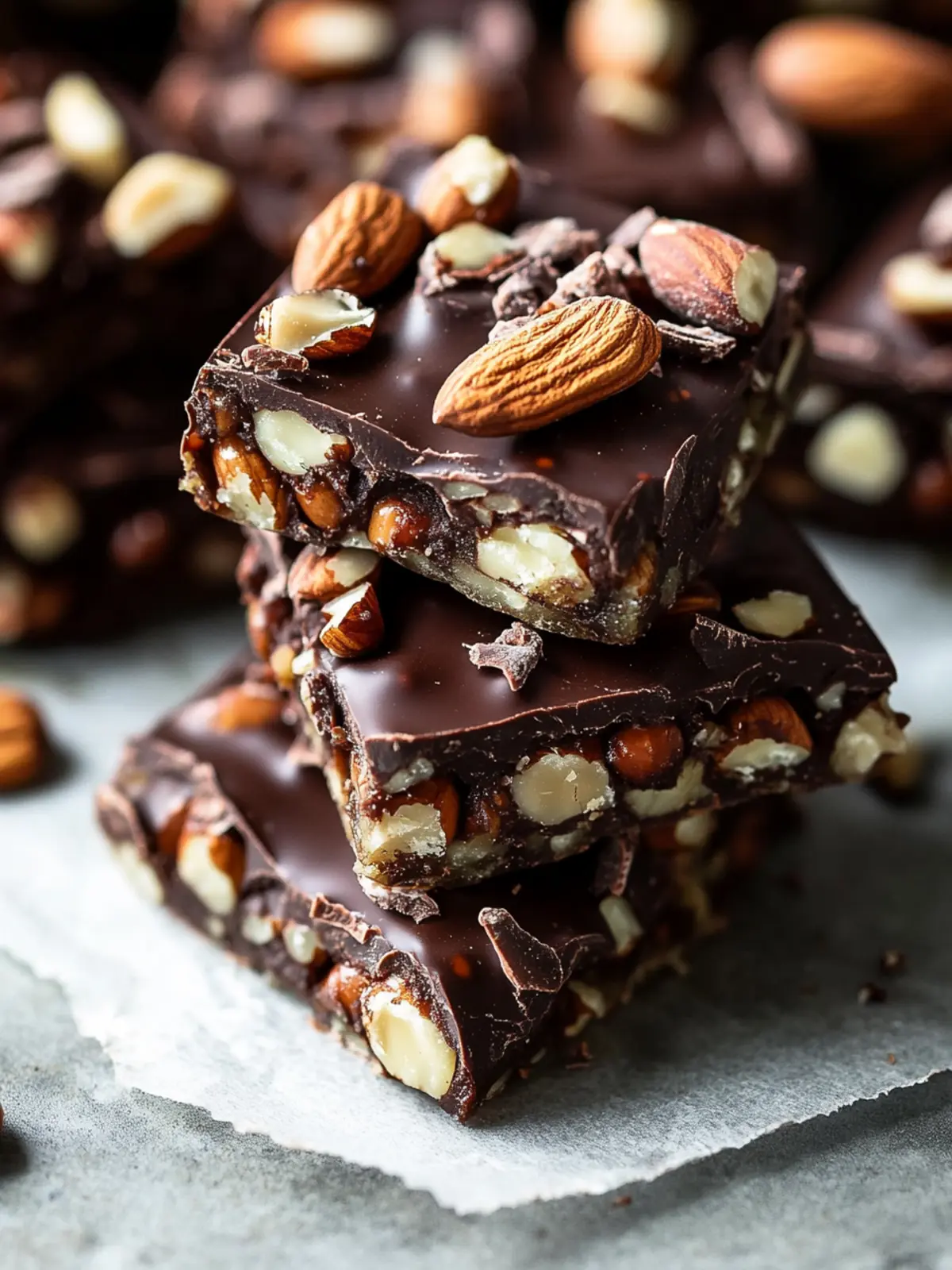 Delicious Dark Chocolate Nut Squares You Can’t Resist! 4 Dark Chocolate Nut Squares