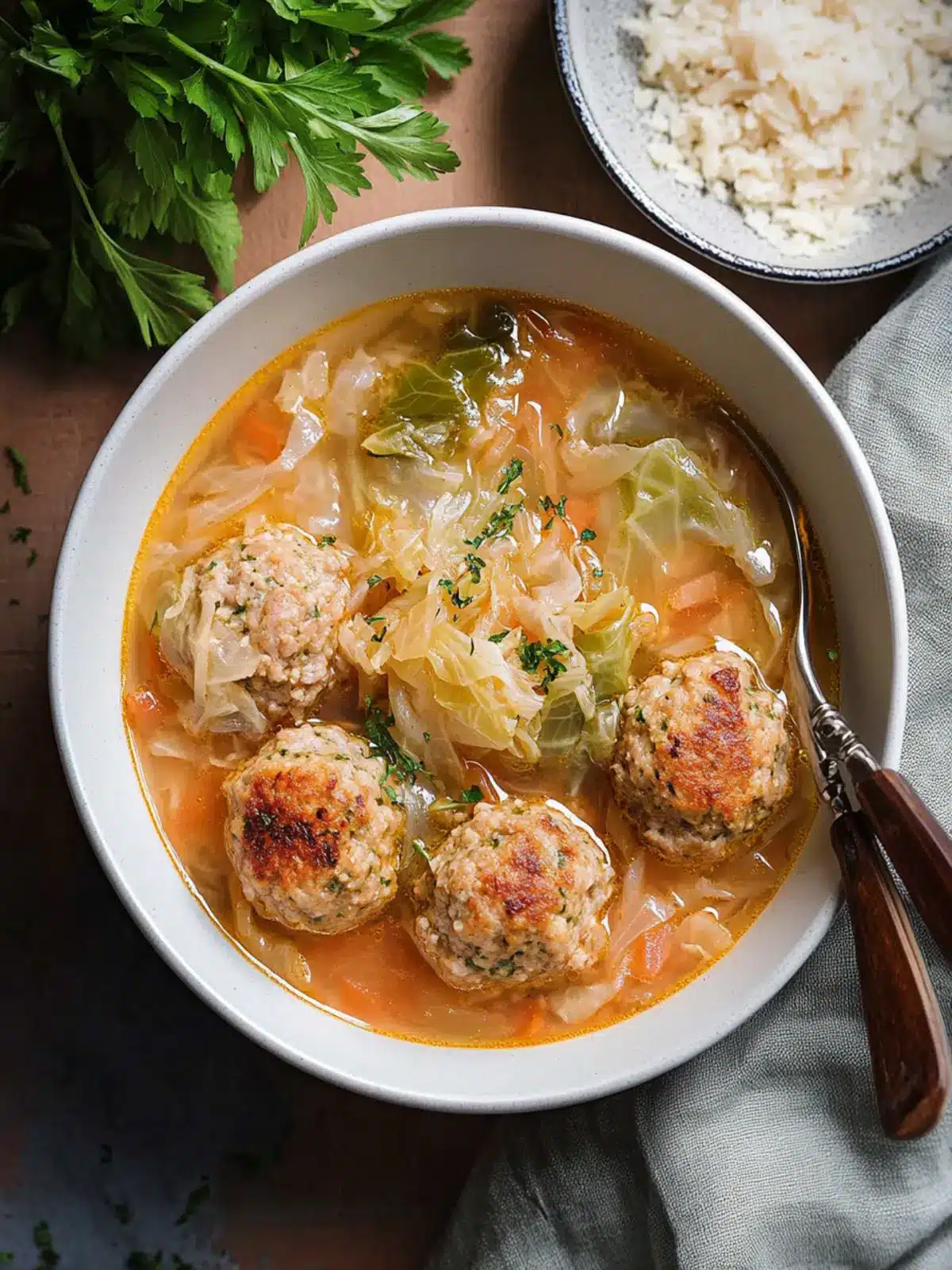 Cabbage Meatball Soup