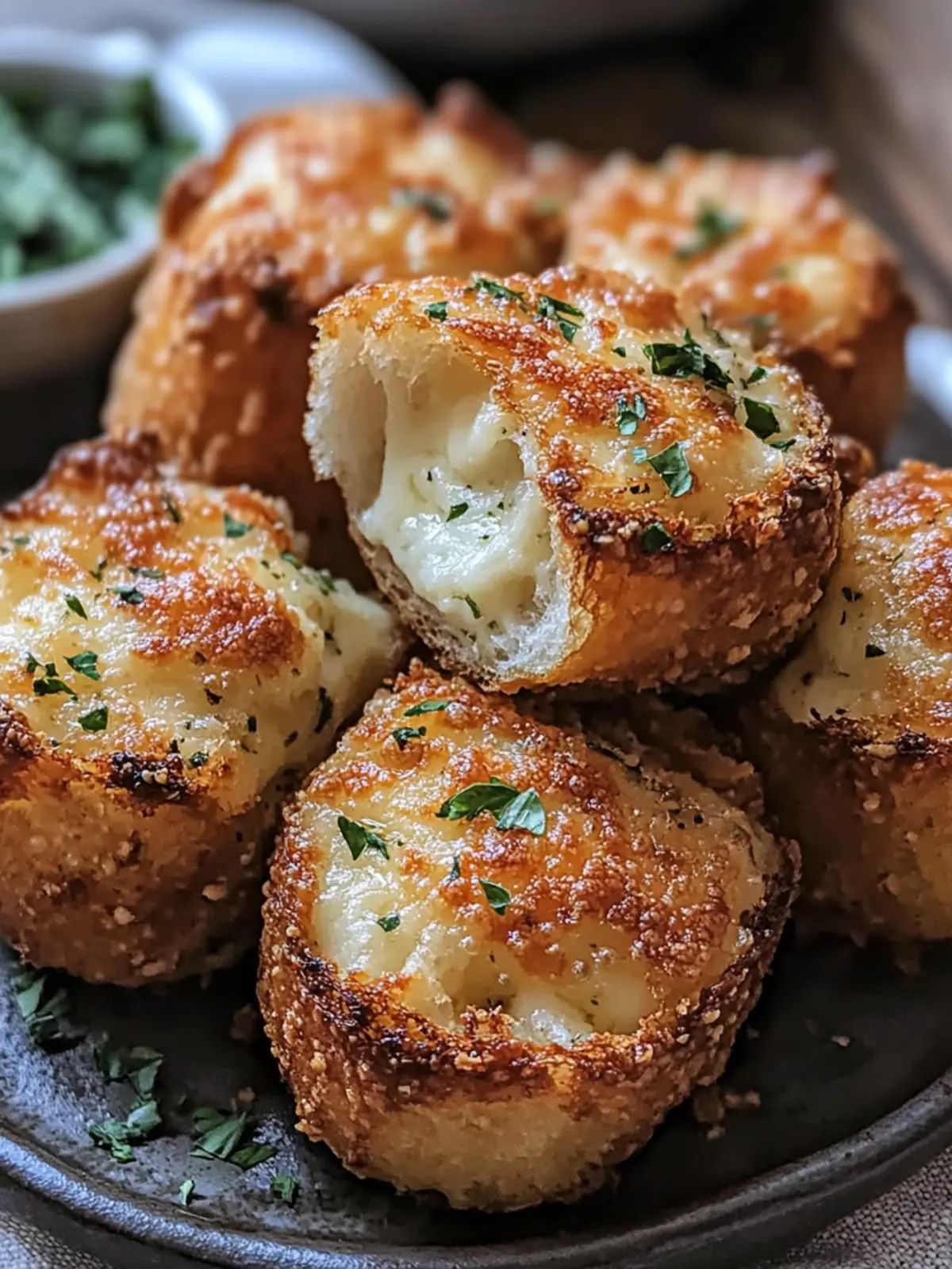 Crispy Mozzarella Stuffed Garlic Bread Bites for Ultimate Snacking 2 Crispy Mozzarella Stuffed Garlic Bread Bites
