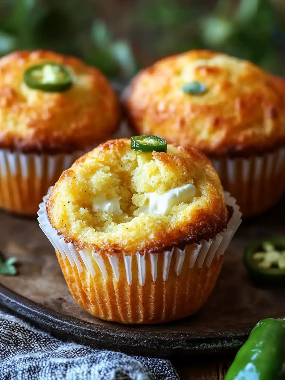 Jalapeño Cornbread Muffins with Cream Cheese Filling Bliss 4 Jalapeño Cornbread Muffins with Cream Cheese Filling