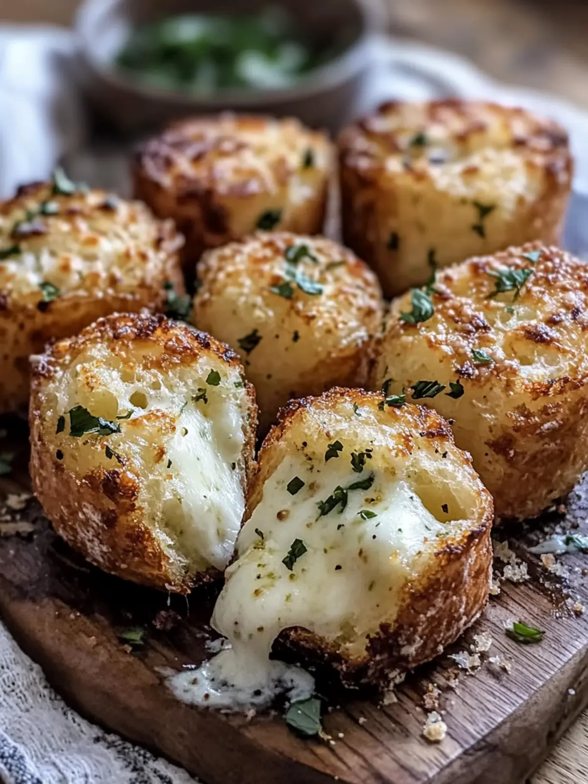 Crispy Mozzarella Stuffed Garlic Bread Bites for Ultimate Snacking 4 Crispy Mozzarella Stuffed Garlic Bread Bites