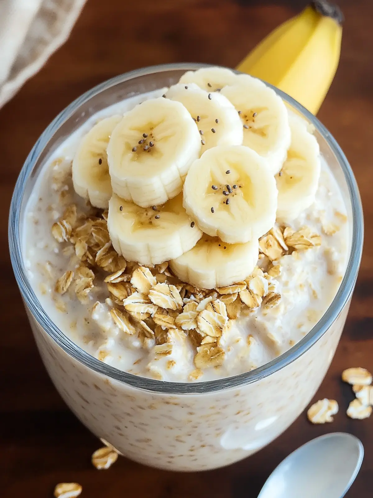Banana & Yogurt Overnight Oats for a Guilt-Free Breakfast Delight 2 Overnight Oats with Banana & Yogurt