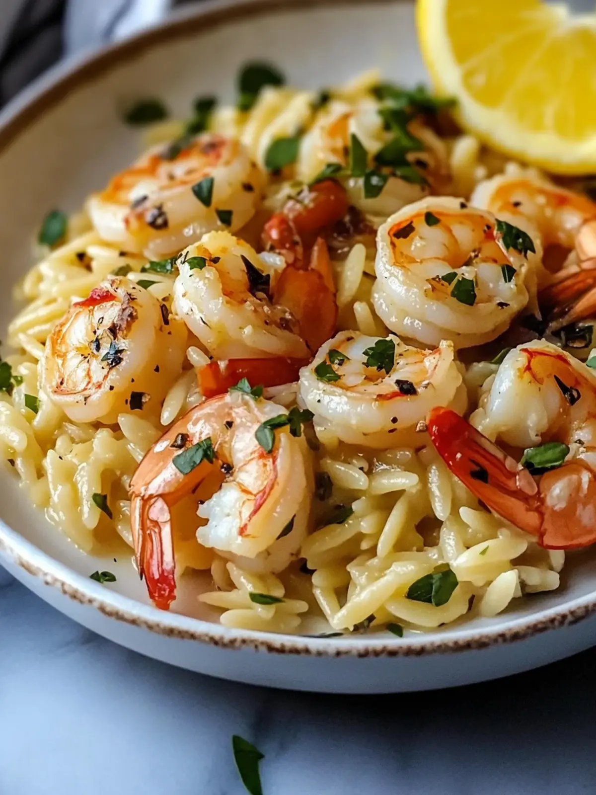 Garlic Orzo Tuscan Shrimp: 20-Minute Creamy Delight 2 Garlic Orzo Tuscan Shrimp