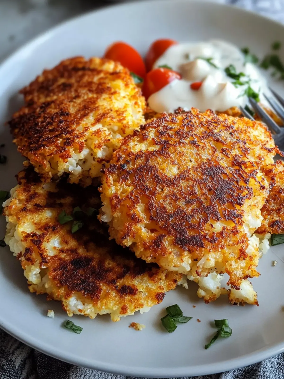 Crispy Cauliflower Hash Browns: Your Healthier Morning Boost 2 Crispy Cauliflower Hash Browns