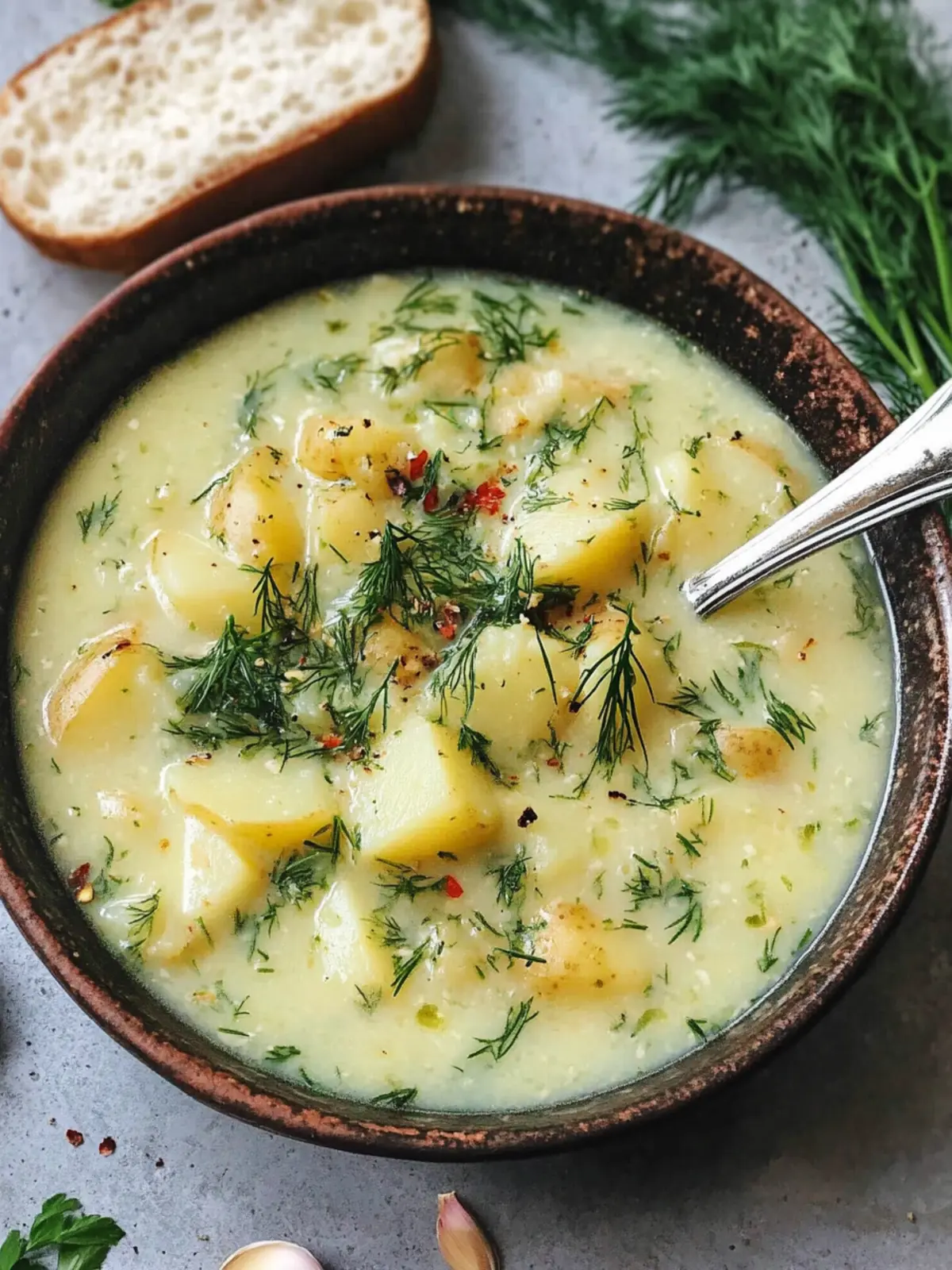 Chunky Potato Dill Soup: A Cozy Vegan Comfort Bowl 2 Chunky Potato Dill Soup