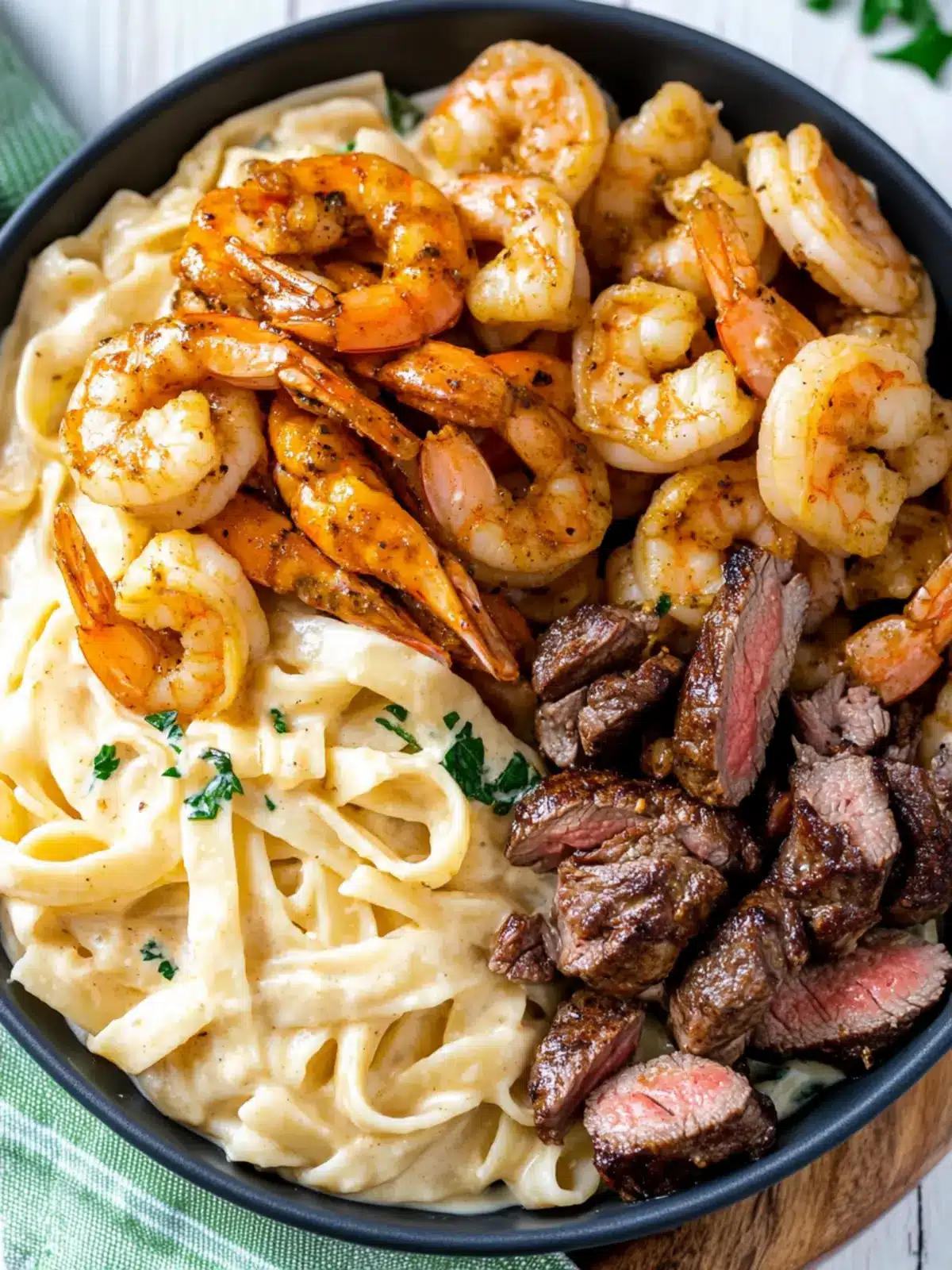 Cajun Shrimp and Steak Alfredo Pasta for Ultimate Flavor Bliss 5 Cajun shrimp and steak alfredo pasta