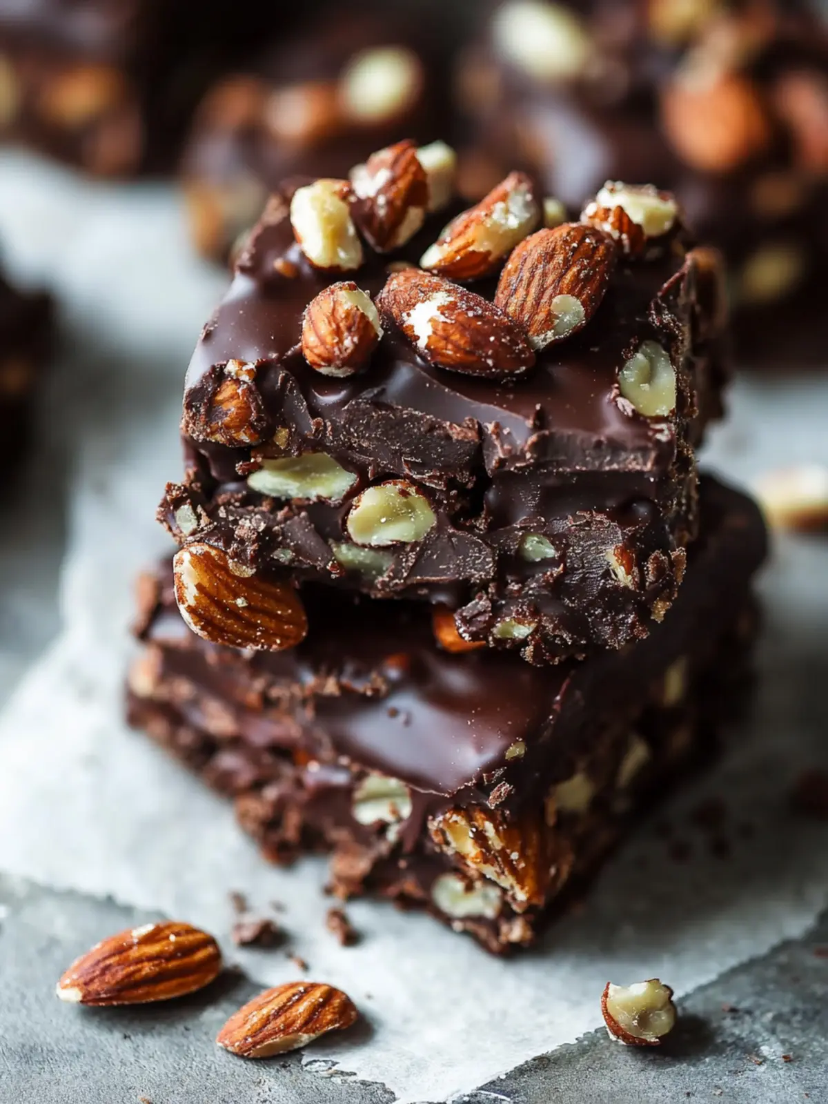 Delicious Dark Chocolate Nut Squares You Can’t Resist! 2 Dark Chocolate Nut Squares