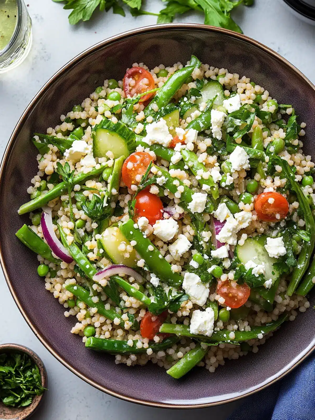 Spring Couscous Salad with Feta Vinaigrette for Fresh Flavor 3 Spring Couscous Salad with Feta Vinaigrette