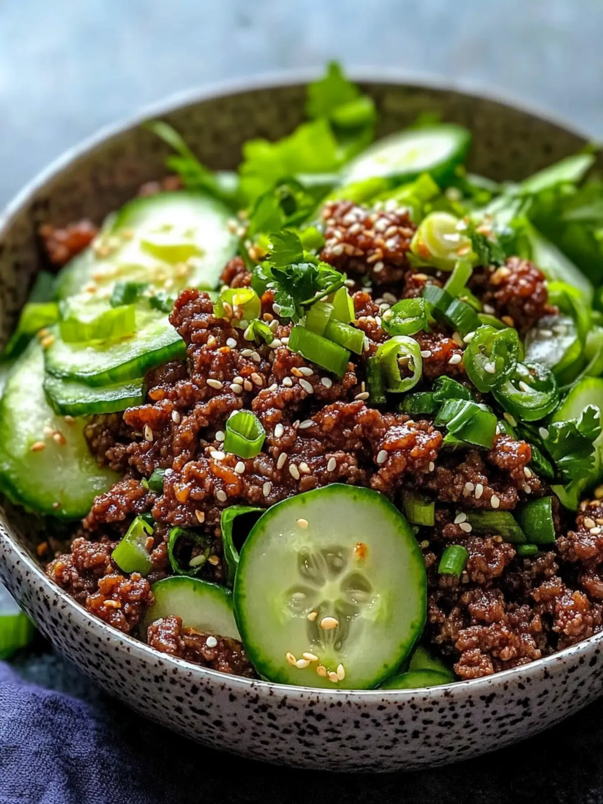 Spicy Keto Korean Ground Beef with Crunchy Cucumber Salad 3 Spicy Keto Korean Ground Beef with Cucumber Salad