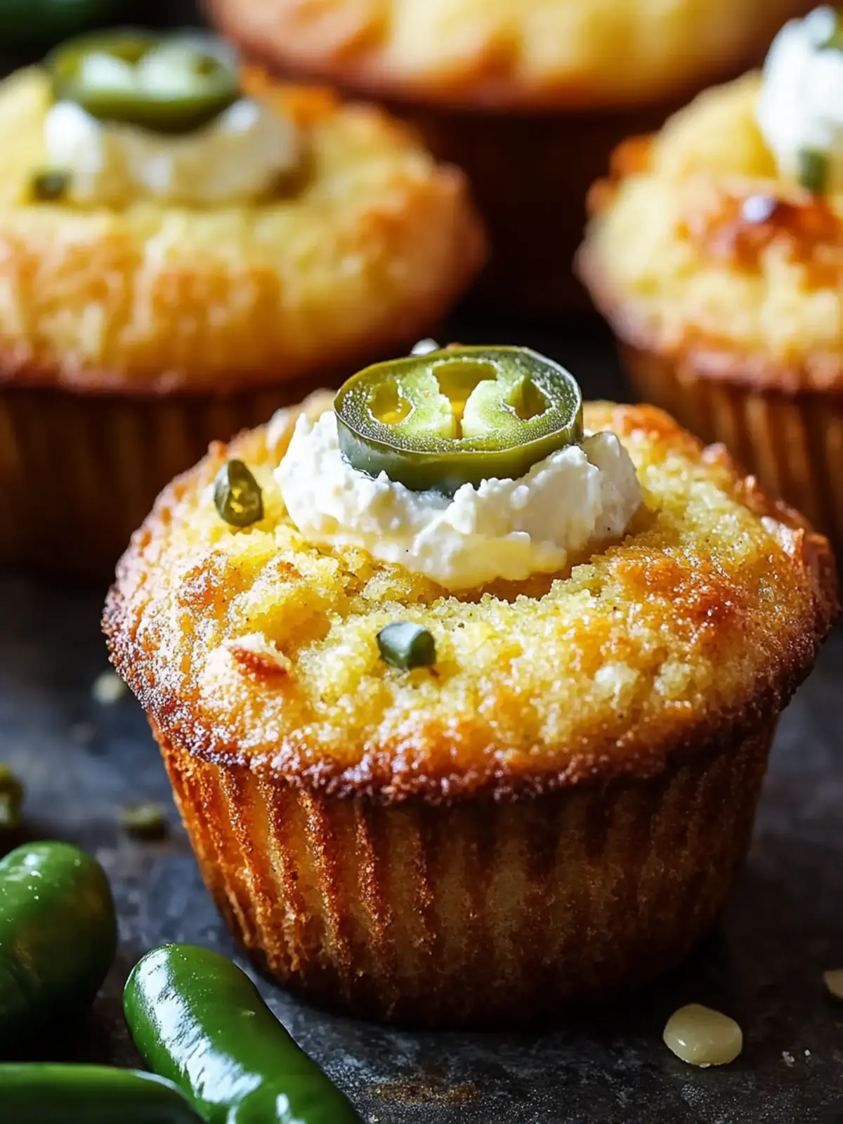 Jalapeño Cornbread Muffins with Cream Cheese Filling Bliss 5 Jalapeño Cornbread Muffins with Cream Cheese Filling