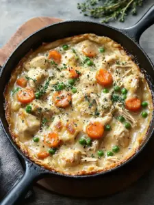 Crustless Chicken Pot Pie Skillet That's Comfort in a Pan 6 Crustless Chicken Pot Pie Skillet