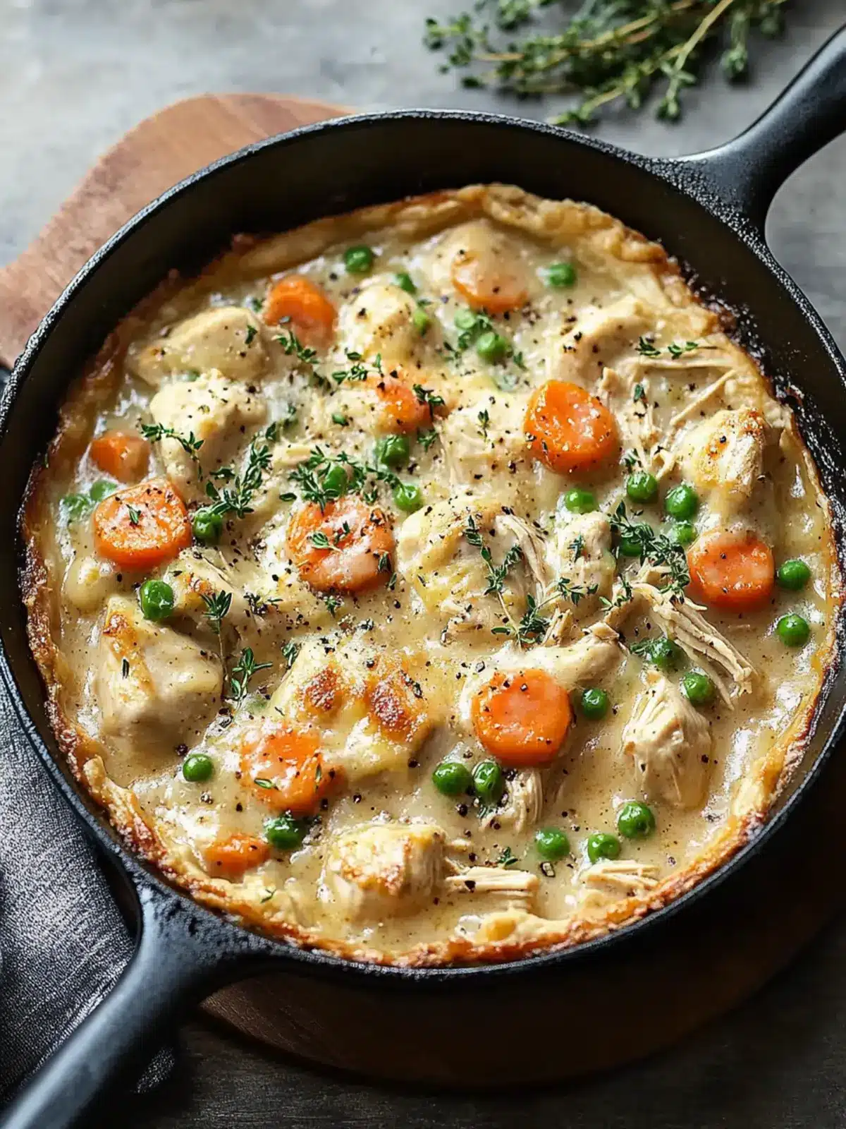 Crustless Chicken Pot Pie Skillet That's Comfort in a Pan 5 Crustless Chicken Pot Pie Skillet