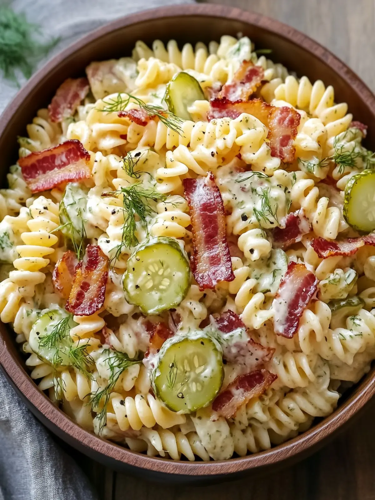 Dill Pickle Bacon Pasta Salad: A Tangy Twist for Gatherings 2 Dill Pickle Bacon Pasta Salad