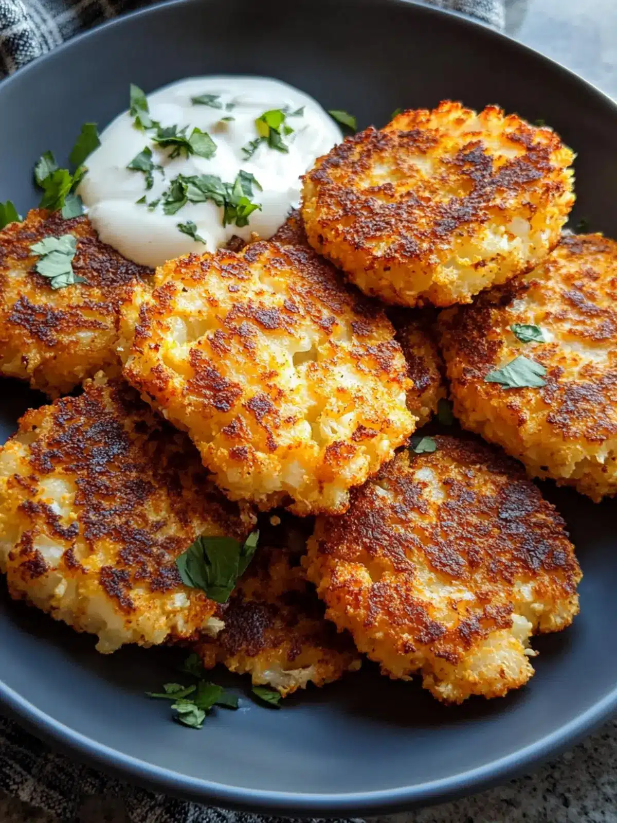 Crispy Cauliflower Hash Browns: Your Healthier Morning Boost 3 Crispy Cauliflower Hash Browns