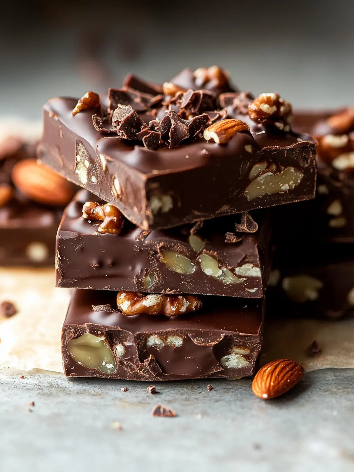 Delicious Dark Chocolate Nut Squares You Can’t Resist! 3 Dark Chocolate Nut Squares