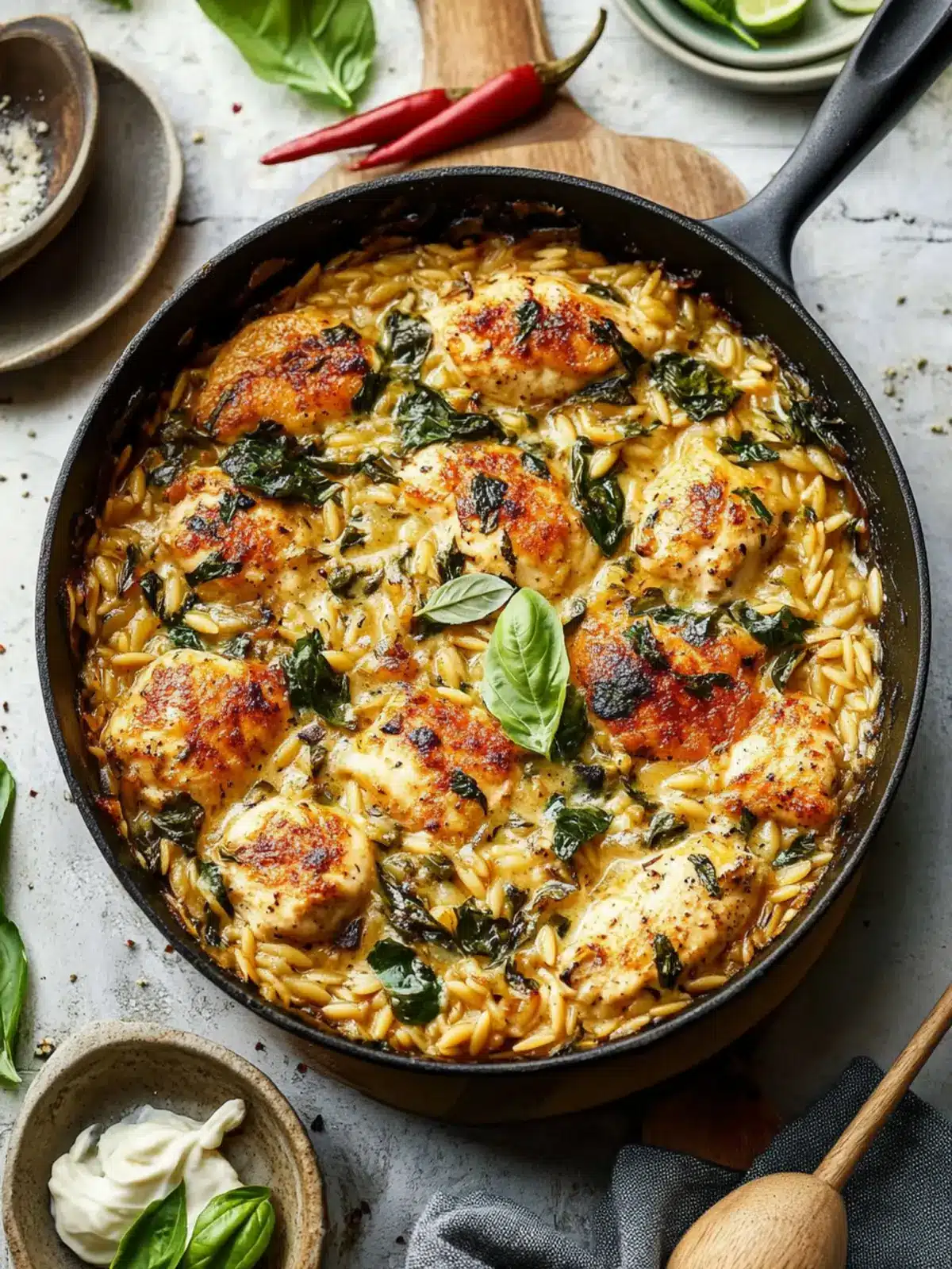 Creamy Ricotta Chicken and Orzo Skillet for Cozy Nights 3 Creamy Ricotta Chicken and Orzo Skillet