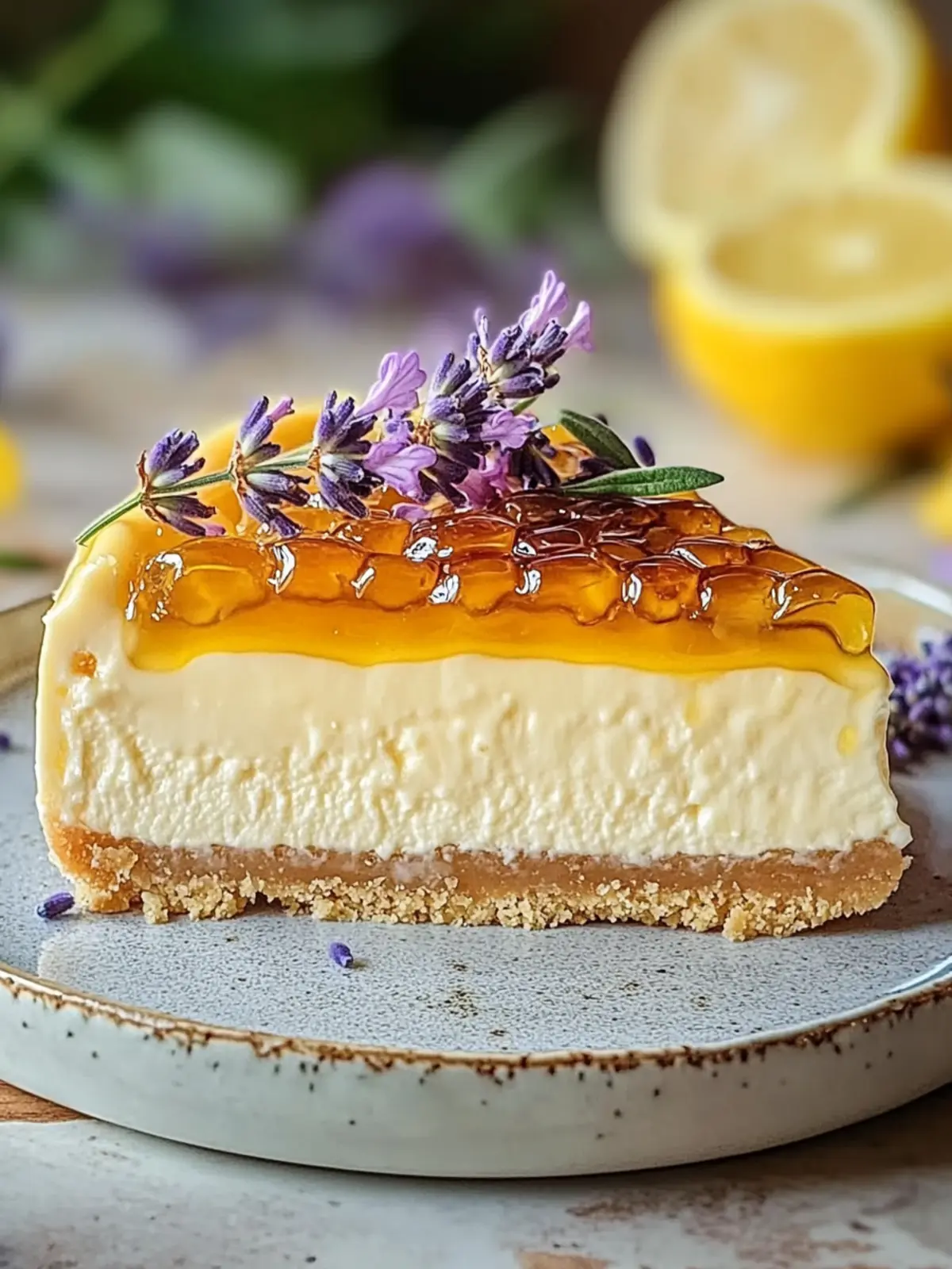 Lemon Lavender Cheesecake with Honeycomb Delight Made Easy 2 Lemon Lavender Cheesecake with Honeycomb Delight