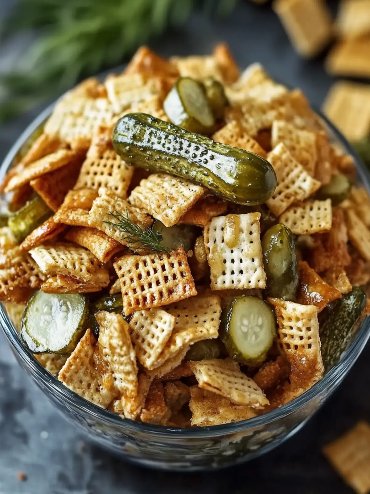 Crunchy and Tangy: Discover My Irresistible Dill Pickle Chex Mix 3 Crunchy and Tangy: My Favorite Dill Pickle Chex Mix
