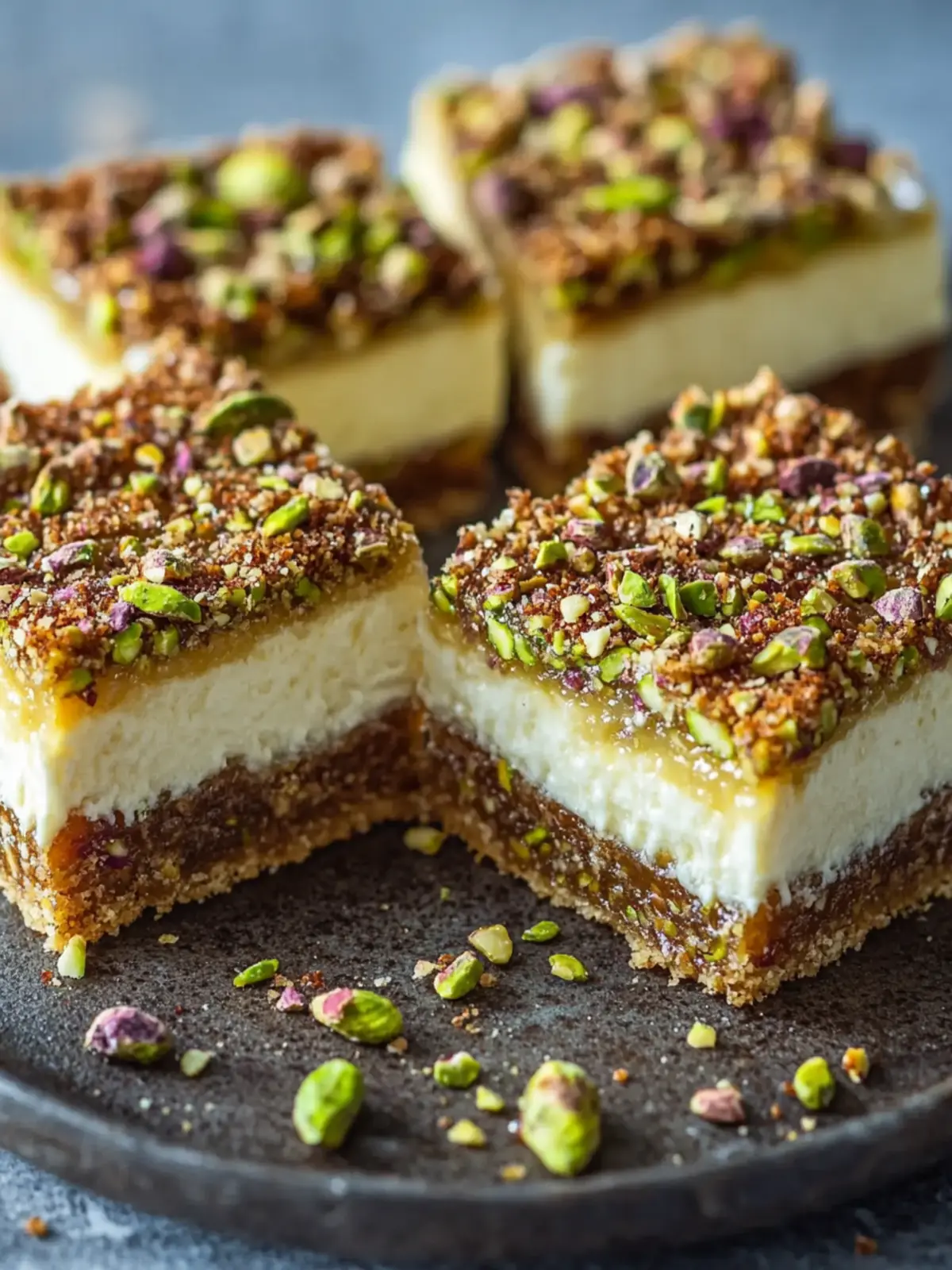 Delightful Greek Honey Pistachio Cheesecake Bars to Savor 2 Greek Honey Pistachio Cheesecake Bars