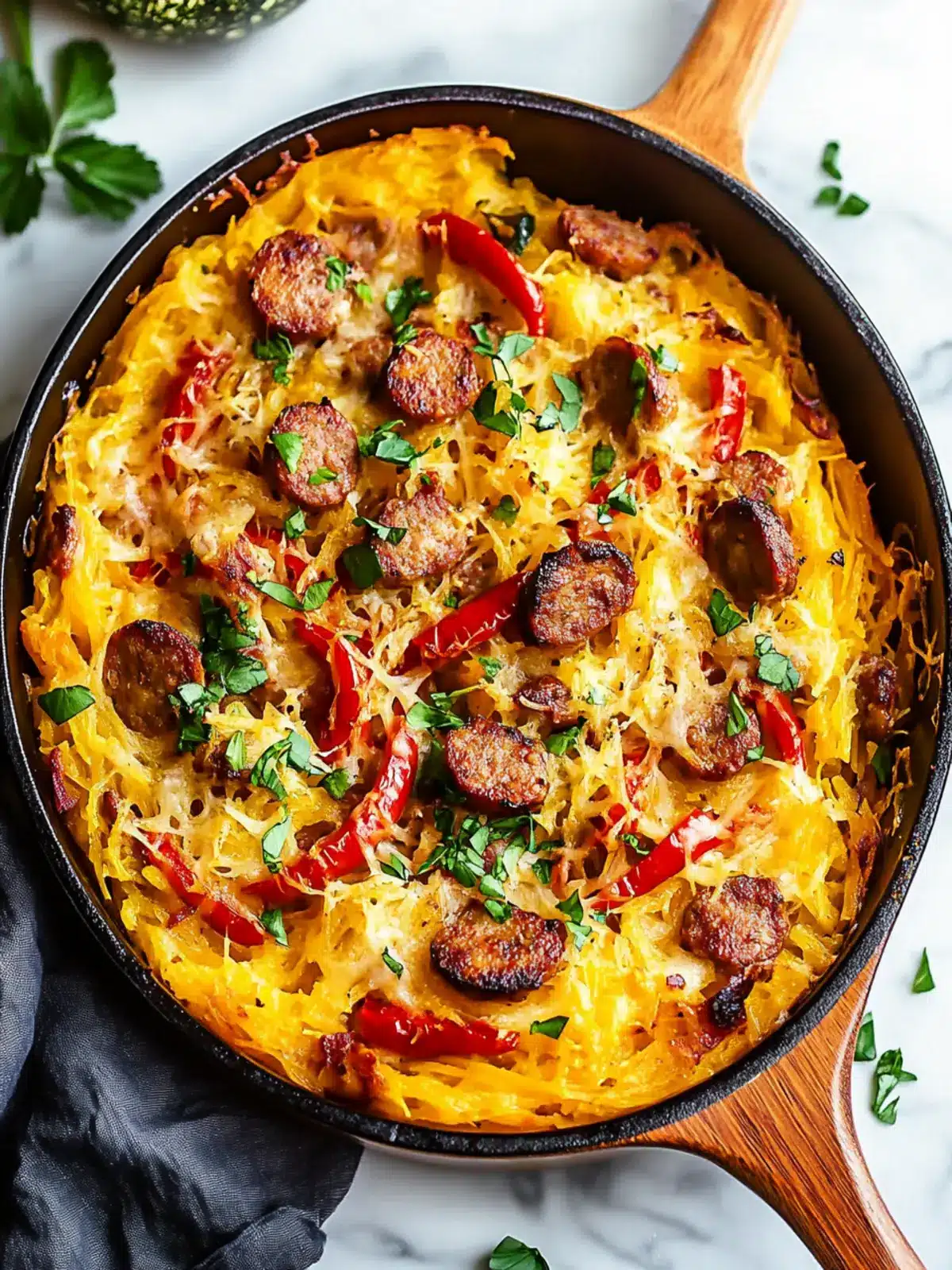Satisfying Sausage and Peppers Spaghetti Squash Casserole 5 Sausage and Peppers Spaghetti Squash Casserole