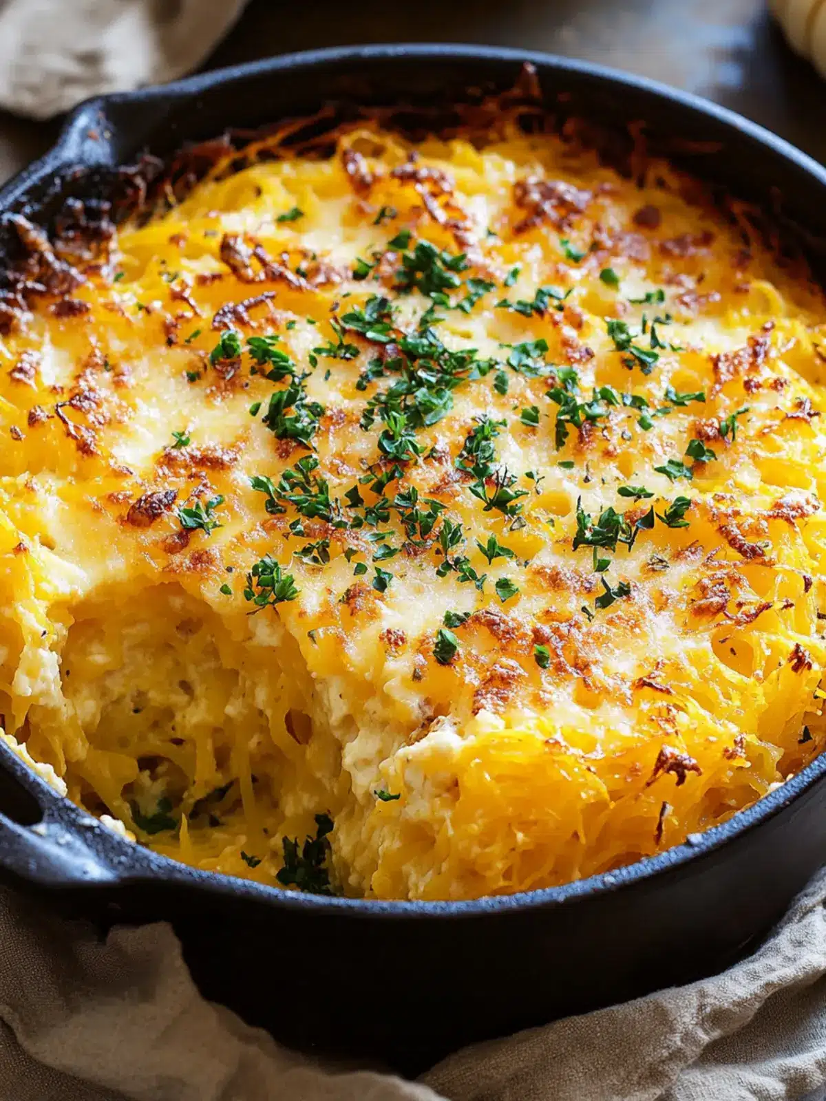Creamy Spaghetti Squash Au Gratin for Guilt-Free Comfort 4 Creamy Spaghetti Squash Au Gratin