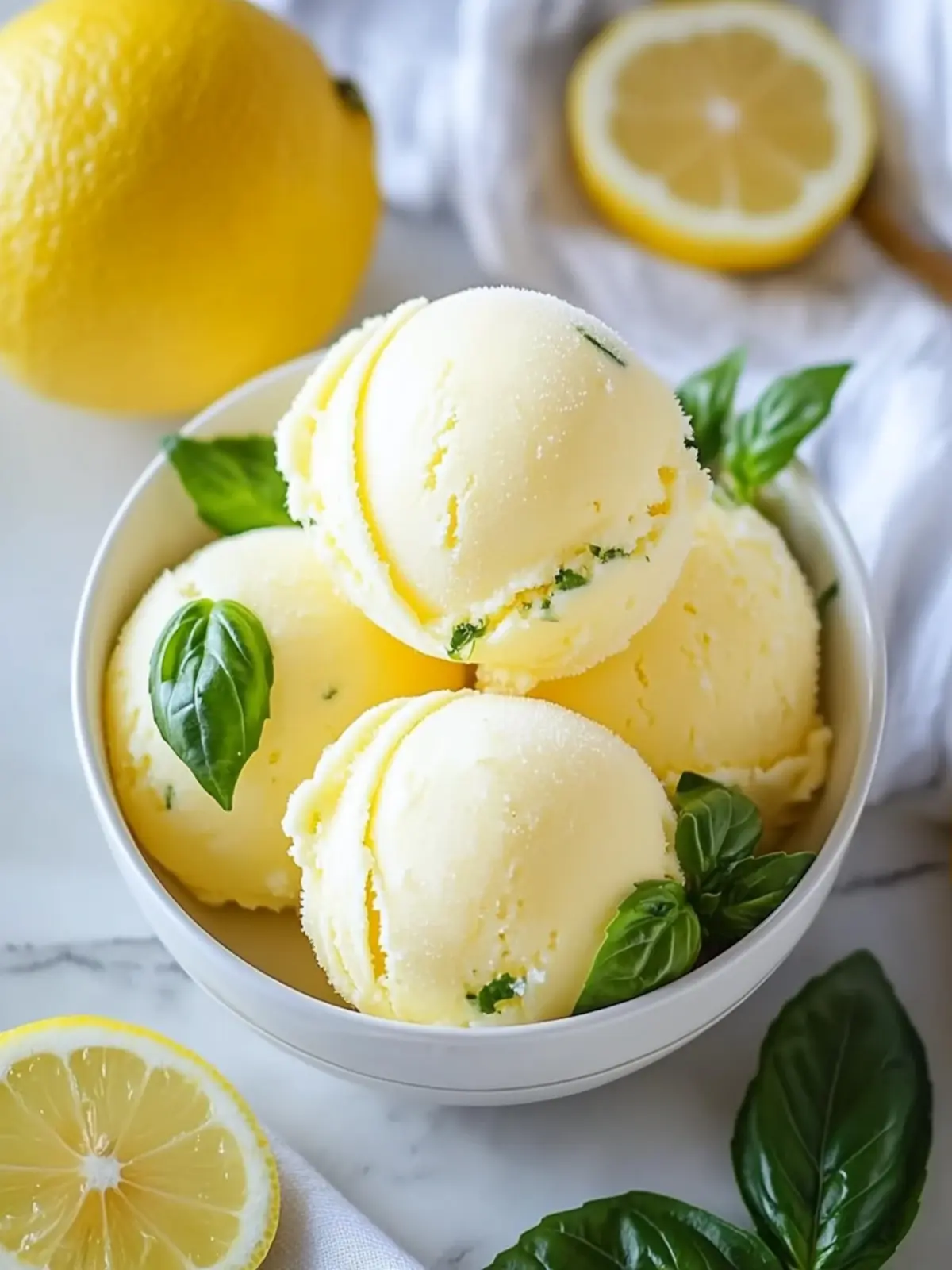 Lemon Basil Sorbet: Refreshing Summer Bliss Awaits!