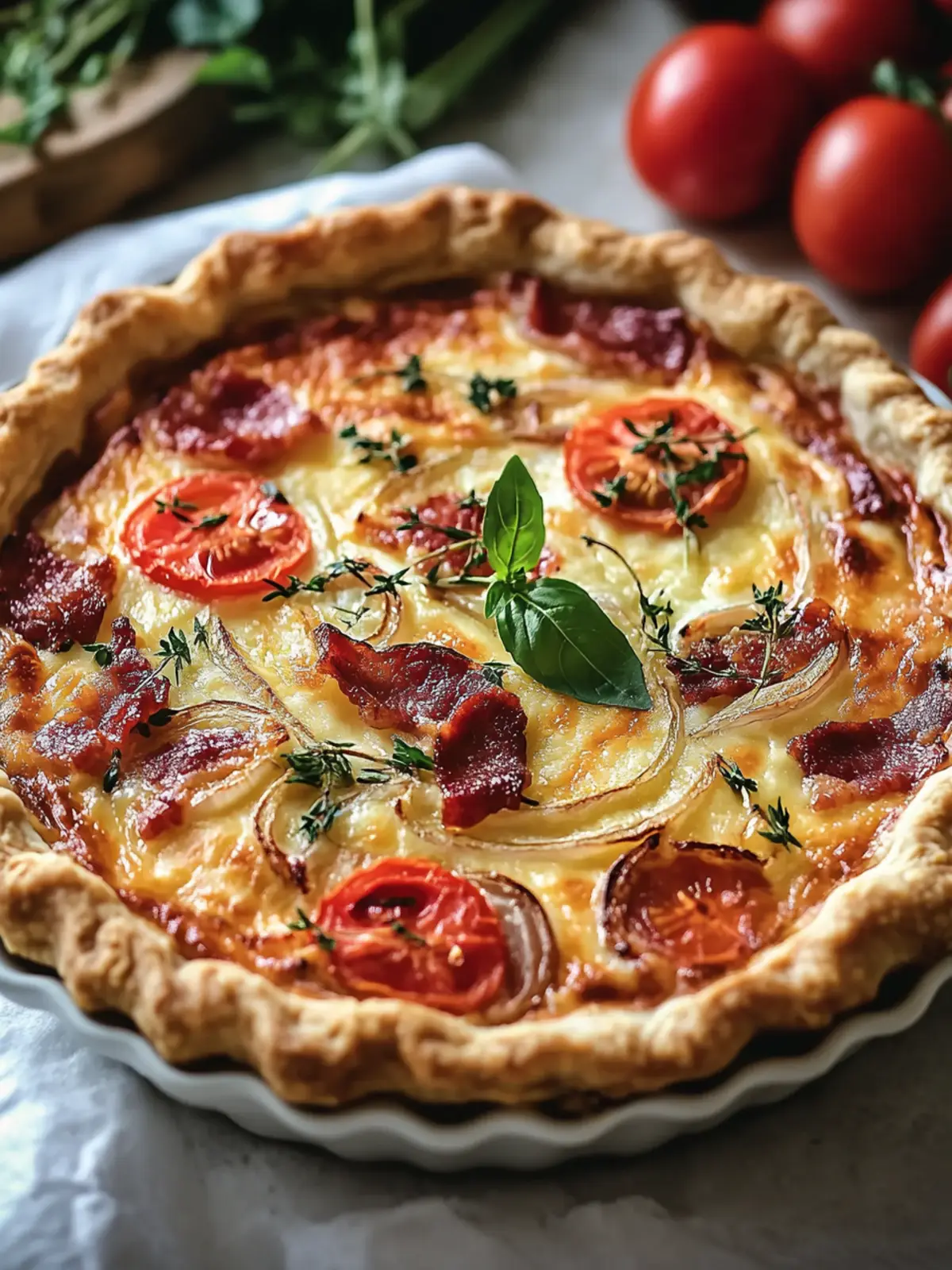 Bacon Onion Tomato Pie: A Must-Try Southern Comfort Dish 3 Bacon Onion Tomato Pie
