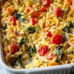 Cheesy Baked Orzo with Vegetables – Comfort in Every Bite 7 Cheesy Baked Orzo with Vegetables