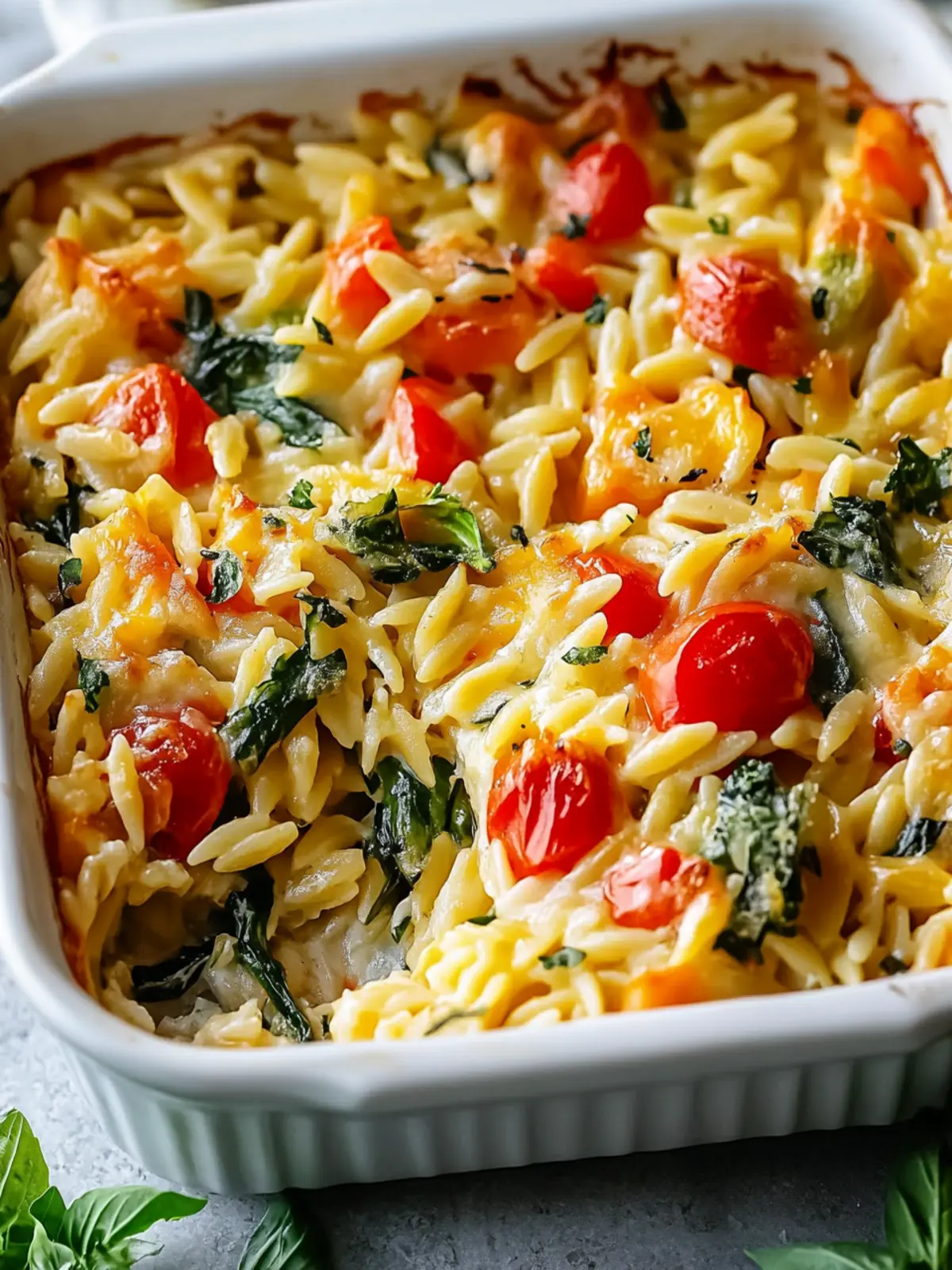 Cheesy Baked Orzo with Vegetables – Comfort in Every Bite 5 Cheesy Baked Orzo with Vegetables