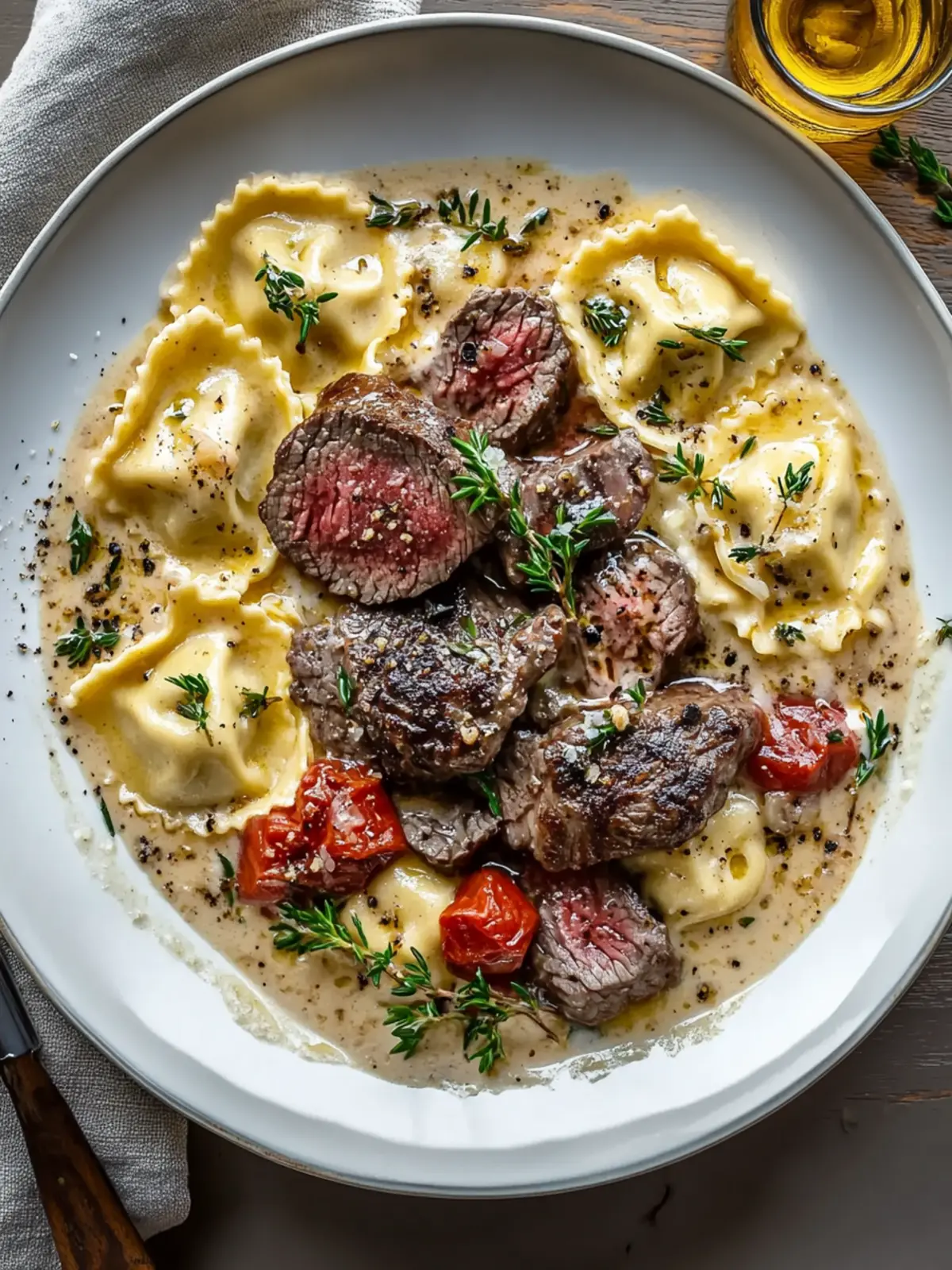 Steak and Ravioli with Creamy Garlic Herb Sauce Made Easy 5 Steak and Ravioli with Creamy Garlic Herb Sauce