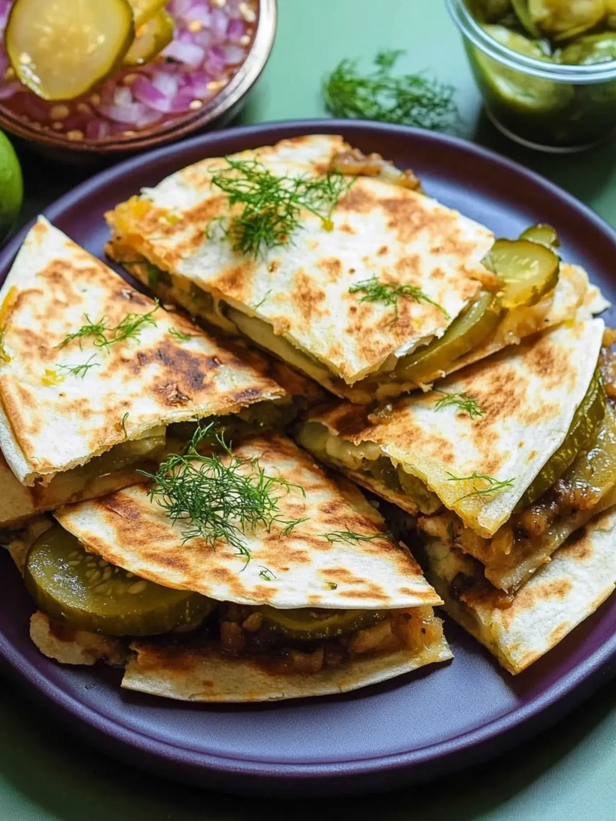 Crispy Dill Pickle Quesadilla: A Tangy Twist to Snack Time 4 Crispy Dill Pickle Quesadilla