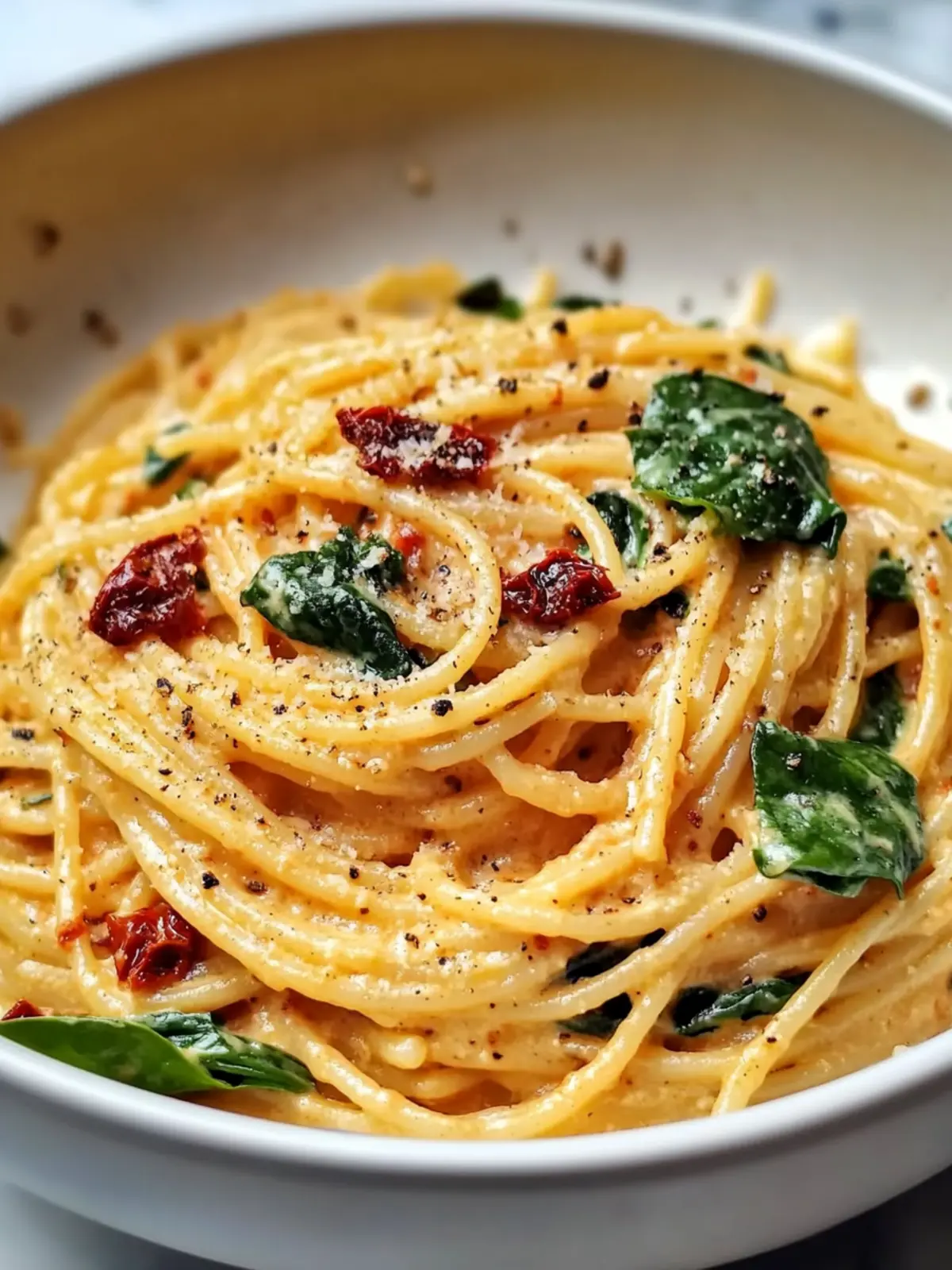 Creamy Spaghetti & Spinach with Sun-Dried Tomato Bliss 3 Spaghetti & Spinach with Sun-Dried Tomato Cream Sauce: An Incredible Ultimate Recipe