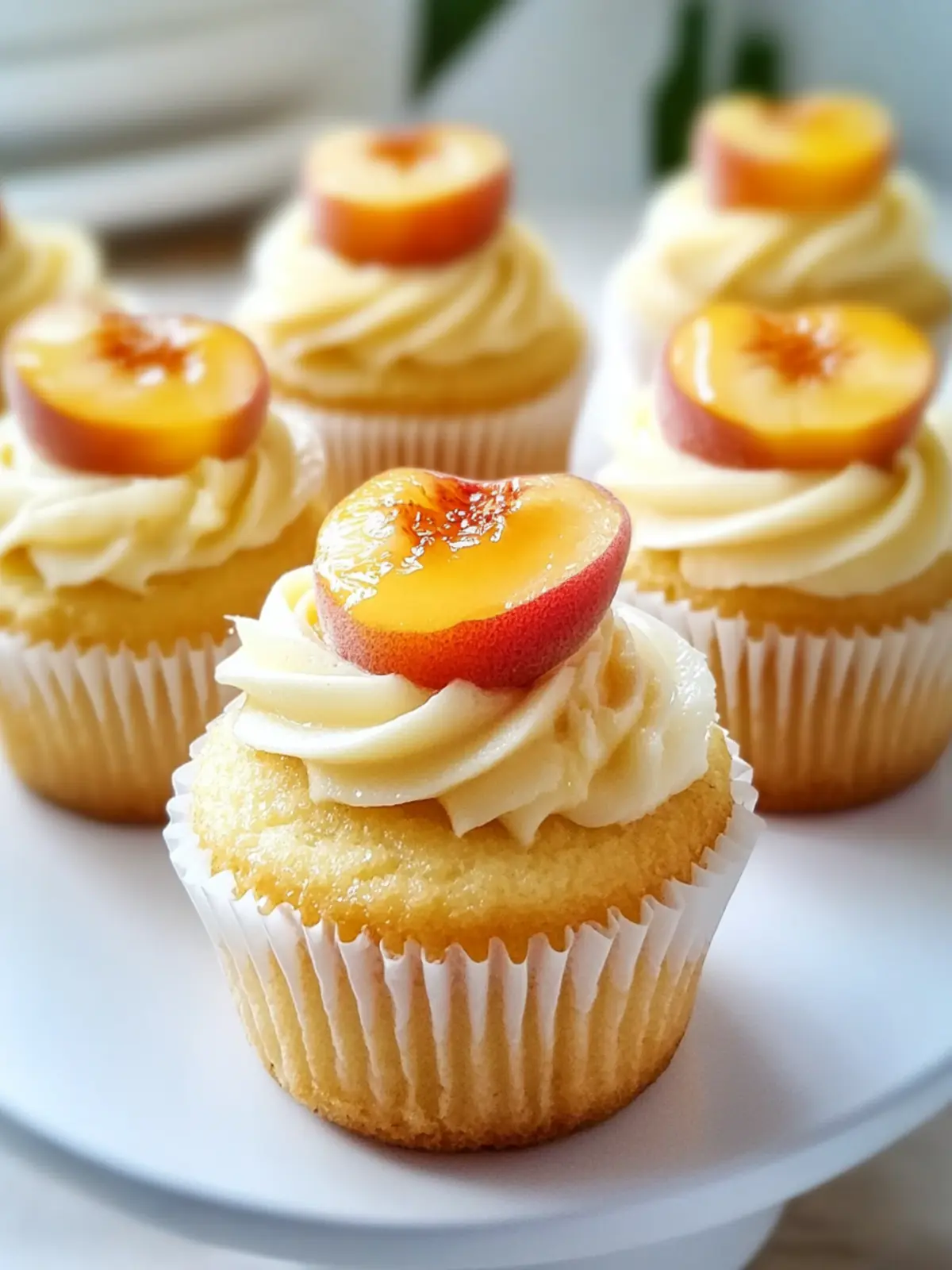 Peach & Honey Cheesecake Cupcakes – Irresistibly Sweet Bliss 4 Peach & Honey Cheesecake Cupcakes – Creamy, Fruity, and Naturally Sweet Mini Desserts