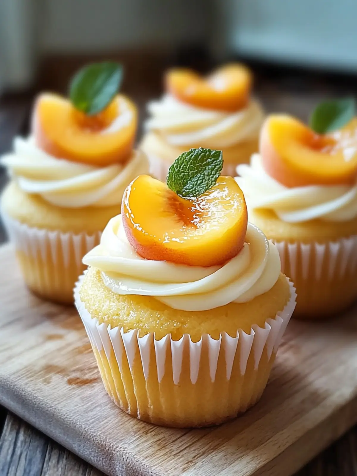 Peach & Honey Cheesecake Cupcakes – Irresistibly Sweet Bliss 2 Peach & Honey Cheesecake Cupcakes – Creamy, Fruity, and Naturally Sweet Mini Desserts