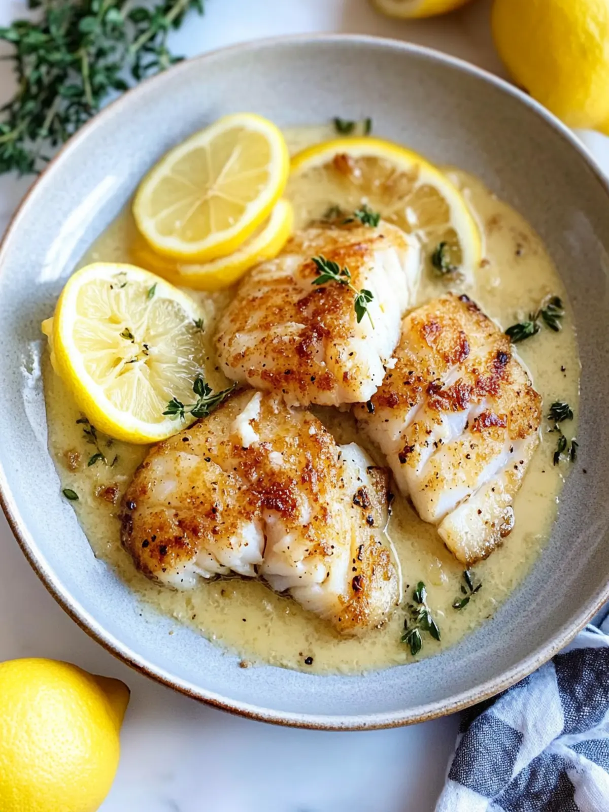 Quick Pan-Seared Cod in White Wine Butter Sauce Bliss 4 Quick Pan-Seared Cod in White Wine Butter Sauce with Lemon