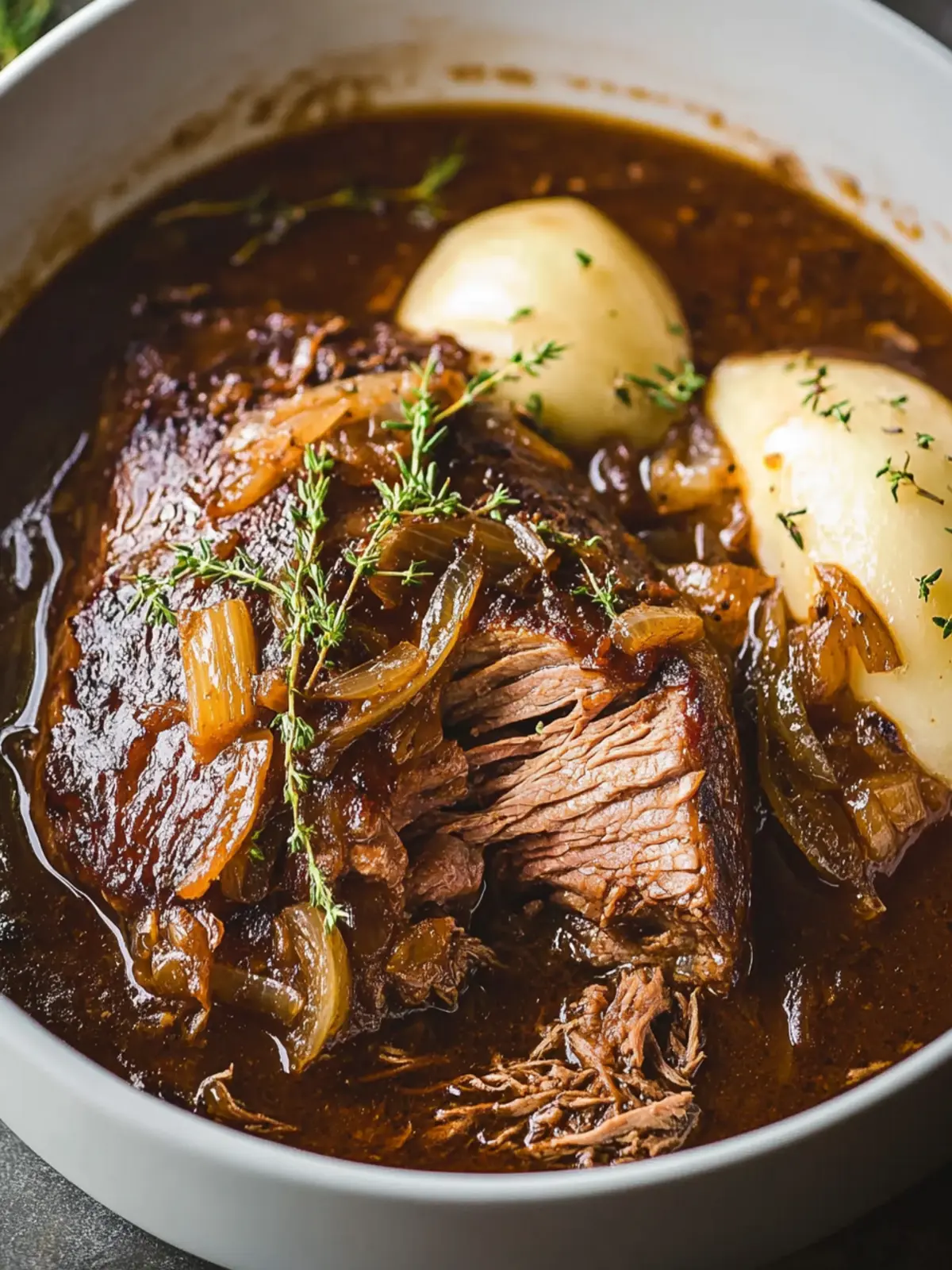 Melt-in-Your-Mouth French Onion Braised Chuck Roast Recipe 4 French Onion Braised Chuck Roast